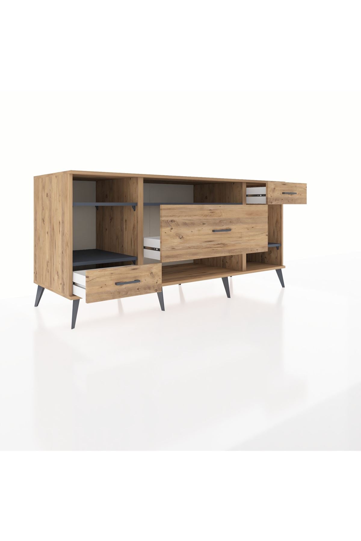 Kronos Konsol 4 Raflı 3 Çekmeceli 176x59x83 - S610M021V27C