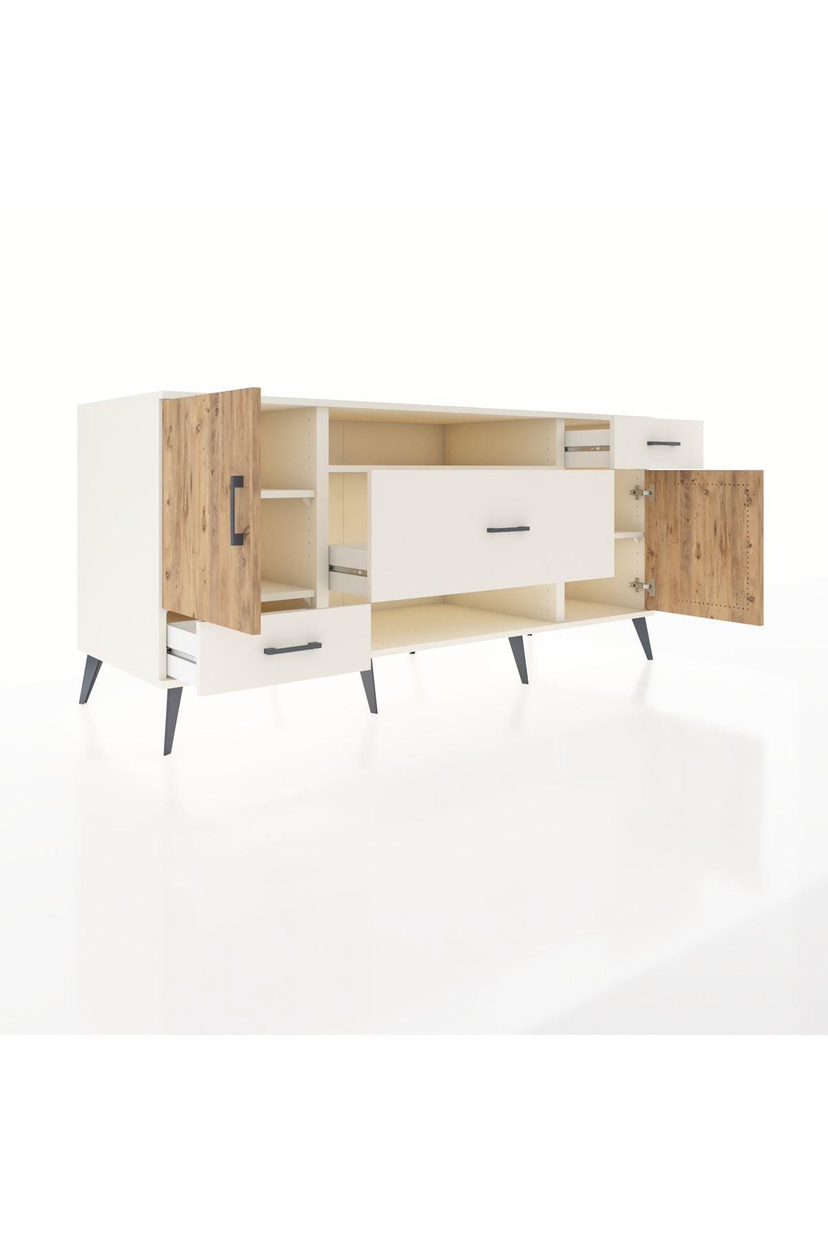 Kronos Konsol 4 Raflı 3 Çekmeceli 2 Kapaklı 176x59x83 - S610M022V01C