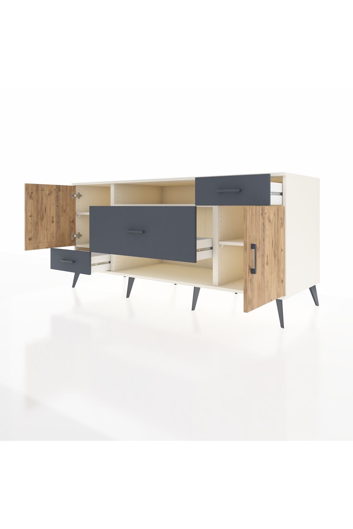 Kronos Konsol 4 Raflı 3 Çekmeceli 2 Kapaklı 176x59x83 - S610M022V02C