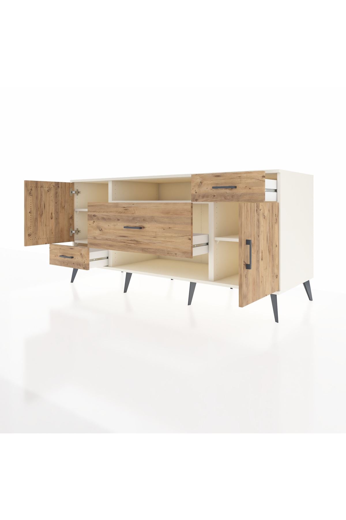 Kronos Konsol 4 Raflı 3 Çekmeceli 2 Kapaklı 176x59x83 - S610M022V03C