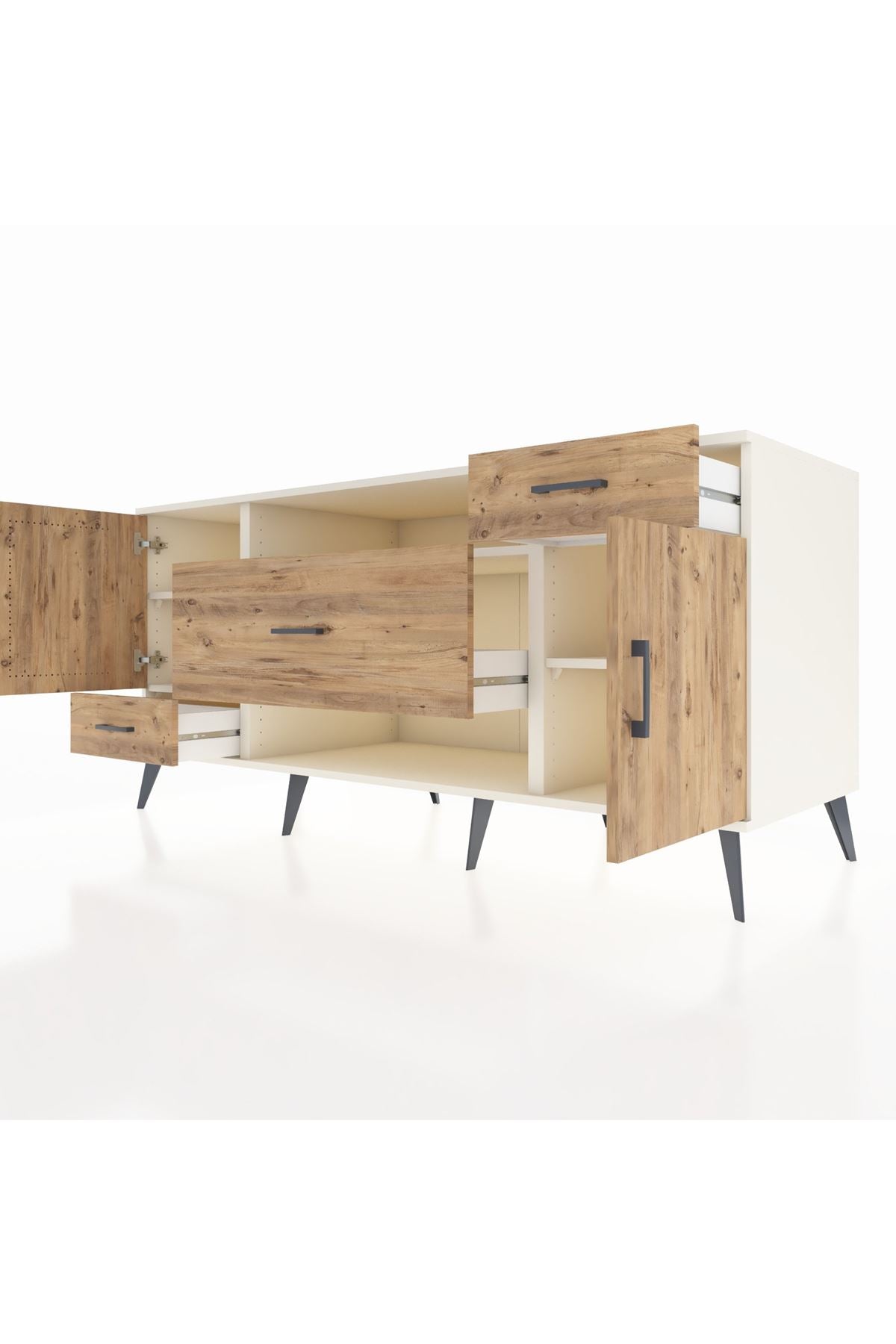 Kronos Konsol 4 Raflı 3 Çekmeceli 2 Kapaklı 176x59x83 - S610M022V03C