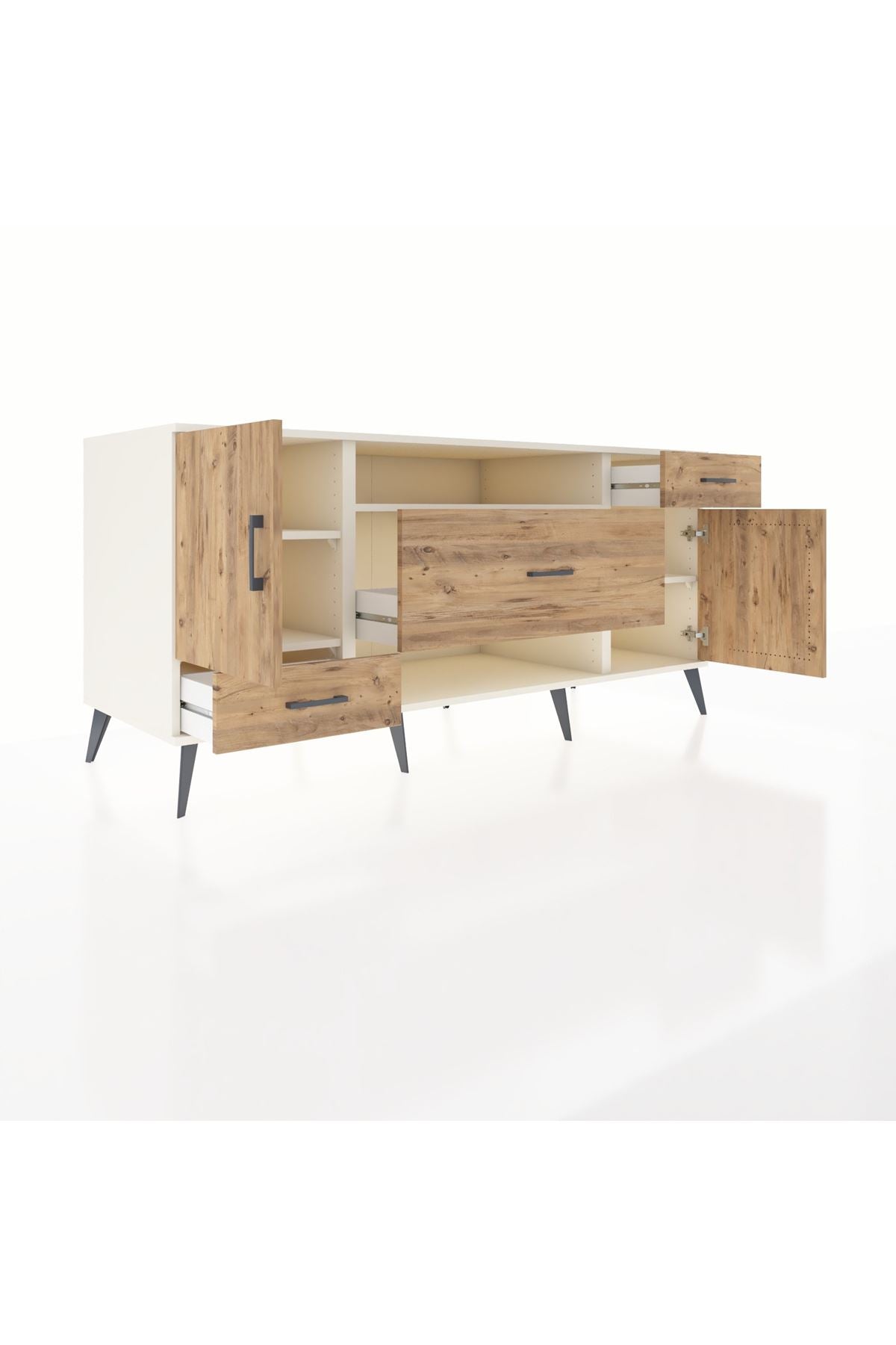 Kronos Konsol 4 Raflı 3 Çekmeceli 2 Kapaklı 176x59x83 - S610M022V03C