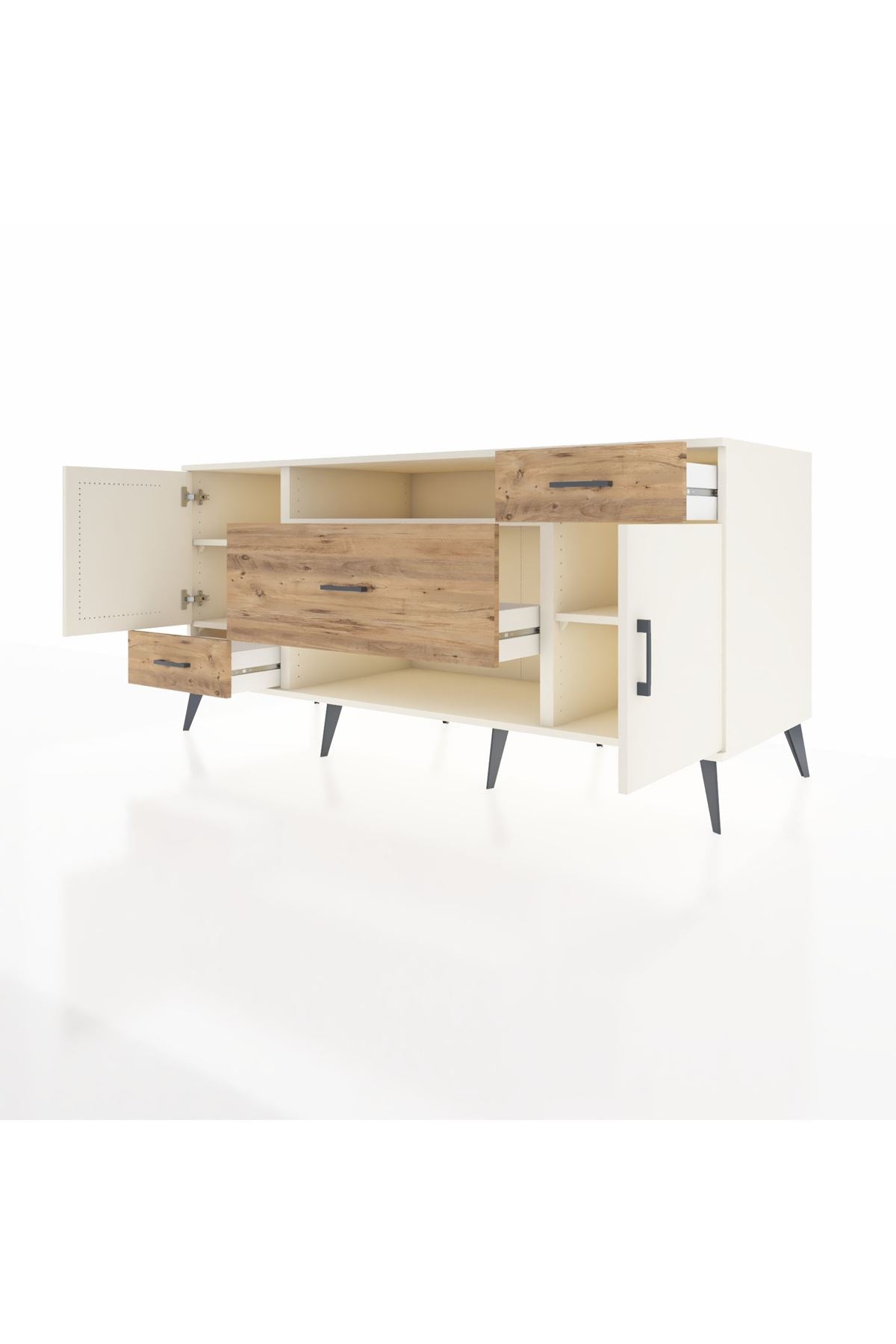 Kronos Konsol 4 Raflı 3 Çekmeceli 2 Kapaklı 176x59x83 - S610M022V06C