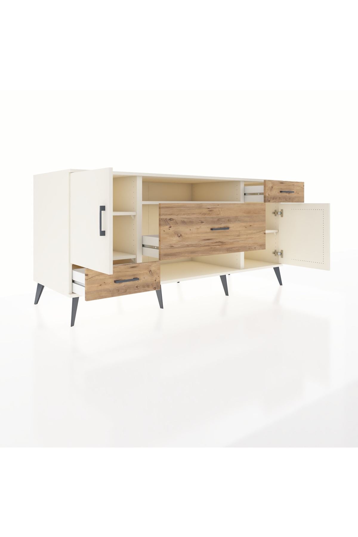 Kronos Konsol 4 Raflı 3 Çekmeceli 2 Kapaklı 176x59x83 - S610M022V06C