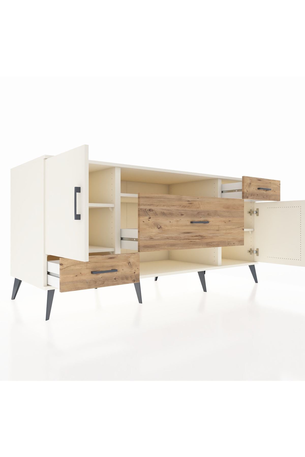Kronos Konsol 4 Raflı 3 Çekmeceli 2 Kapaklı 176x59x83 - S610M022V06C