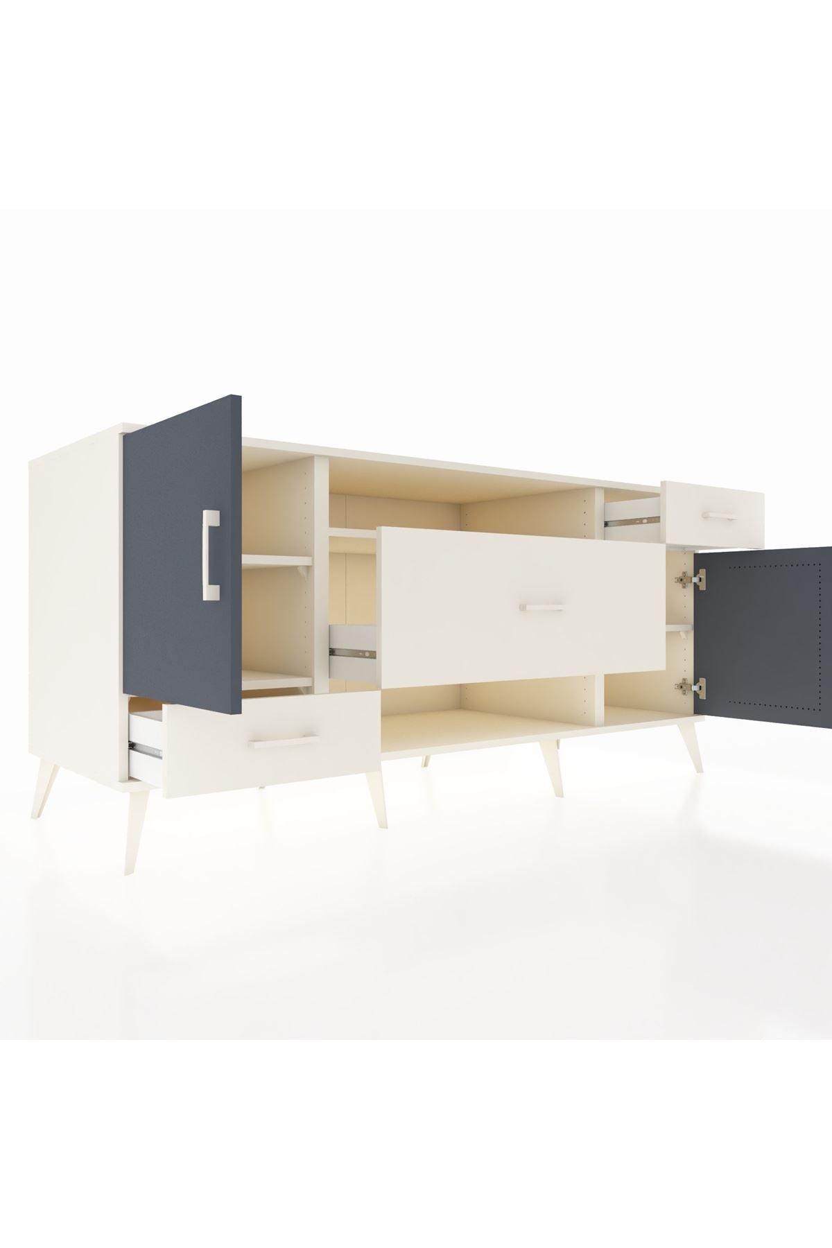 Kronos Konsol 4 Raflı 3 Çekmeceli 2 Kapaklı 176x59x83 - S610M022V07C