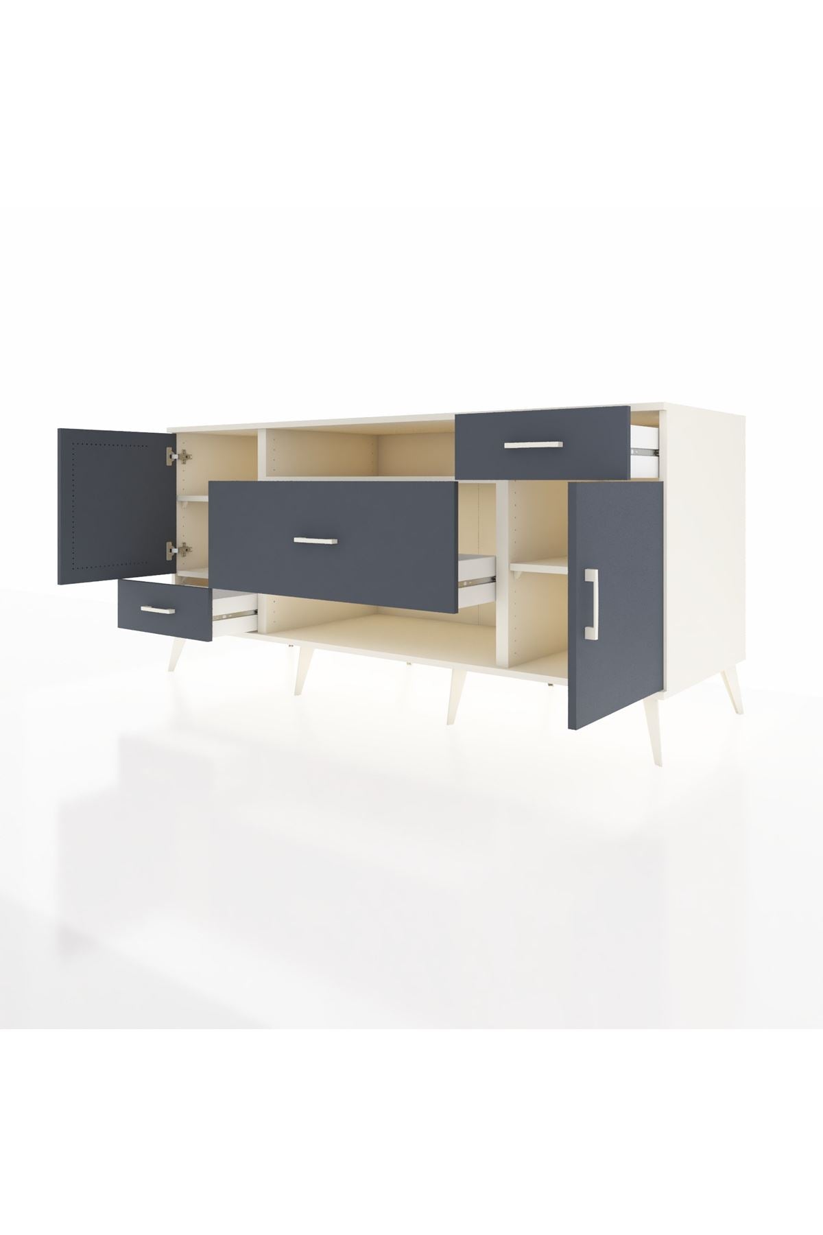 Kronos Konsol 4 Raflı 3 Çekmeceli 2 Kapaklı 176x59x83 - S610M022V08C