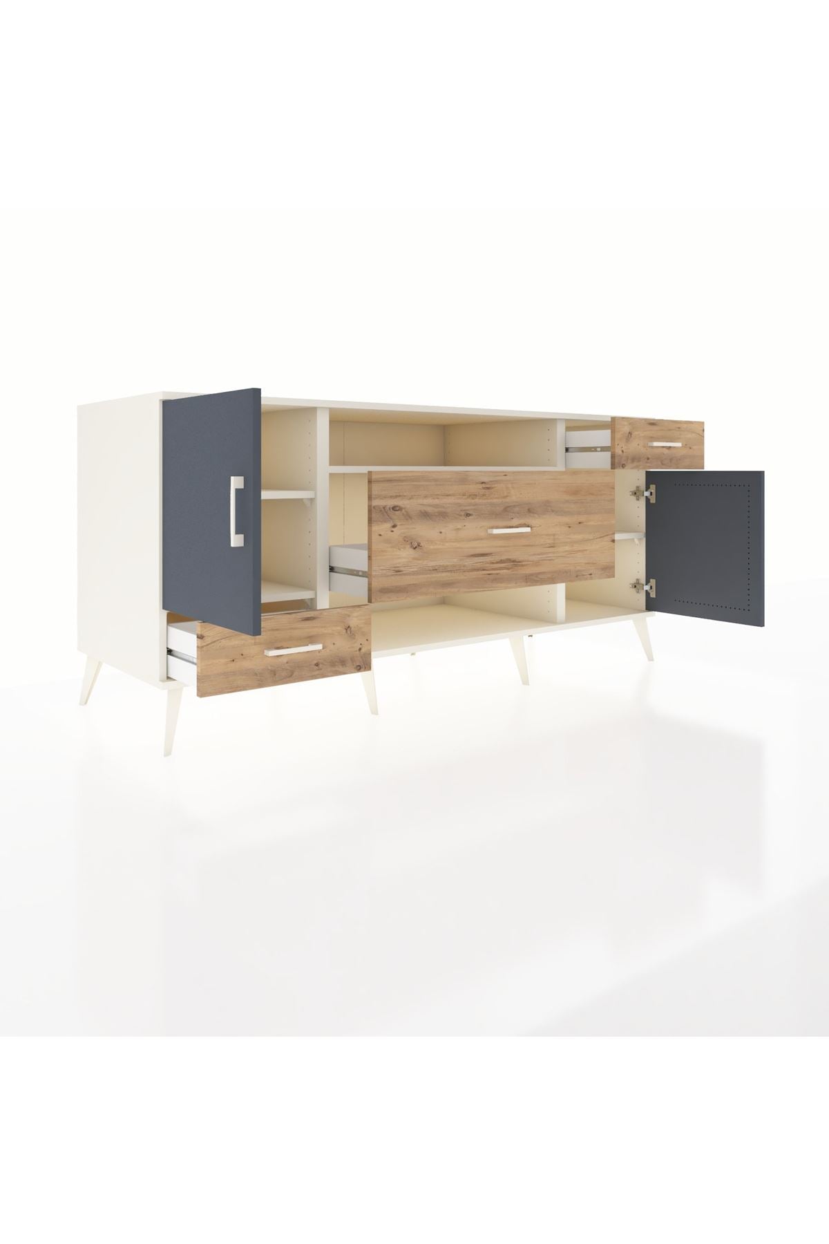 Kronos Konsol 4 Raflı 3 Çekmeceli 2 Kapaklı 176x59x83 - S610M022V09C