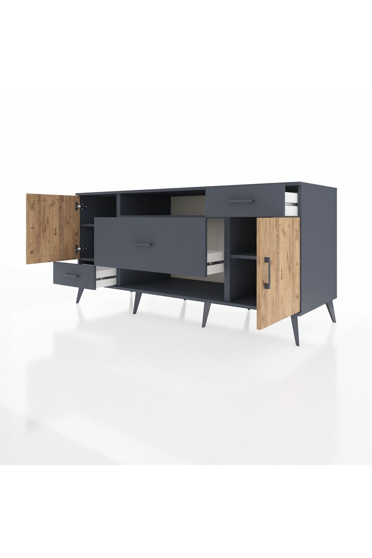 Kronos Konsol 4 Raflı 3 Çekmeceli 2 Kapaklı 176x59x83 - S610M022V11C