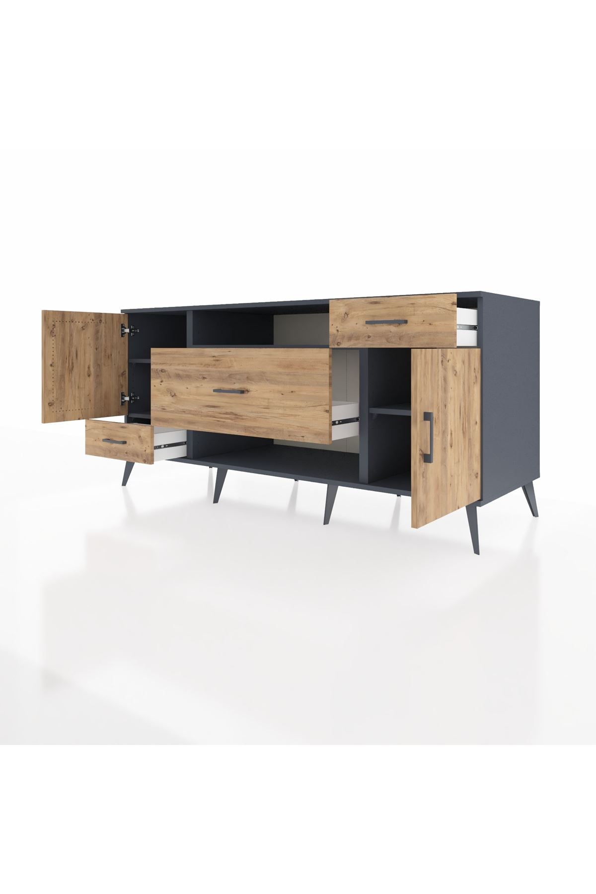 Kronos Konsol 4 Raflı 3 Çekmeceli 2 Kapaklı 176x59x83 - S610M022V12C