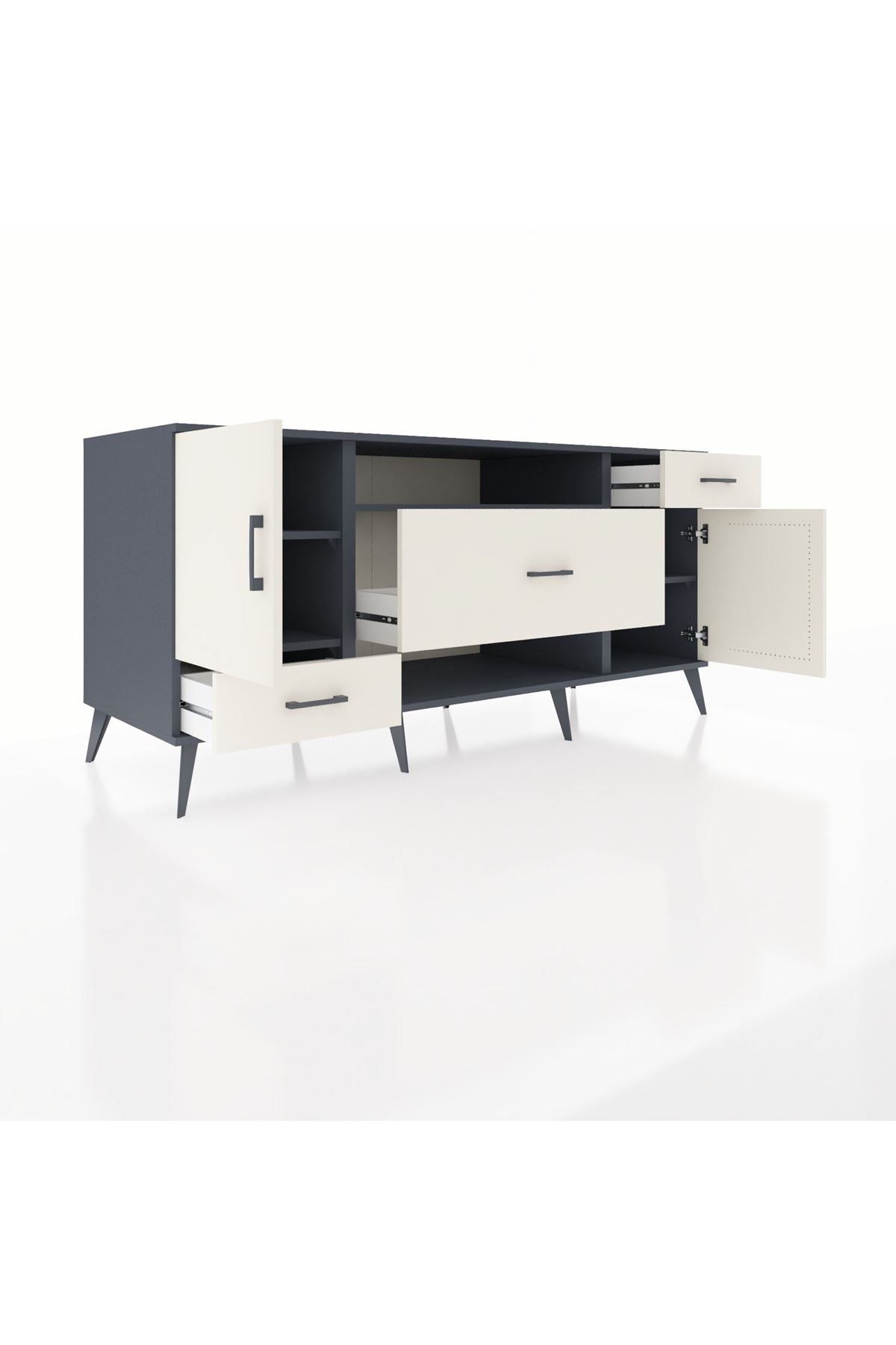 Kronos Konsol 4 Raflı 3 Çekmeceli 2 Kapaklı 176x59x83 - S610M022V13C