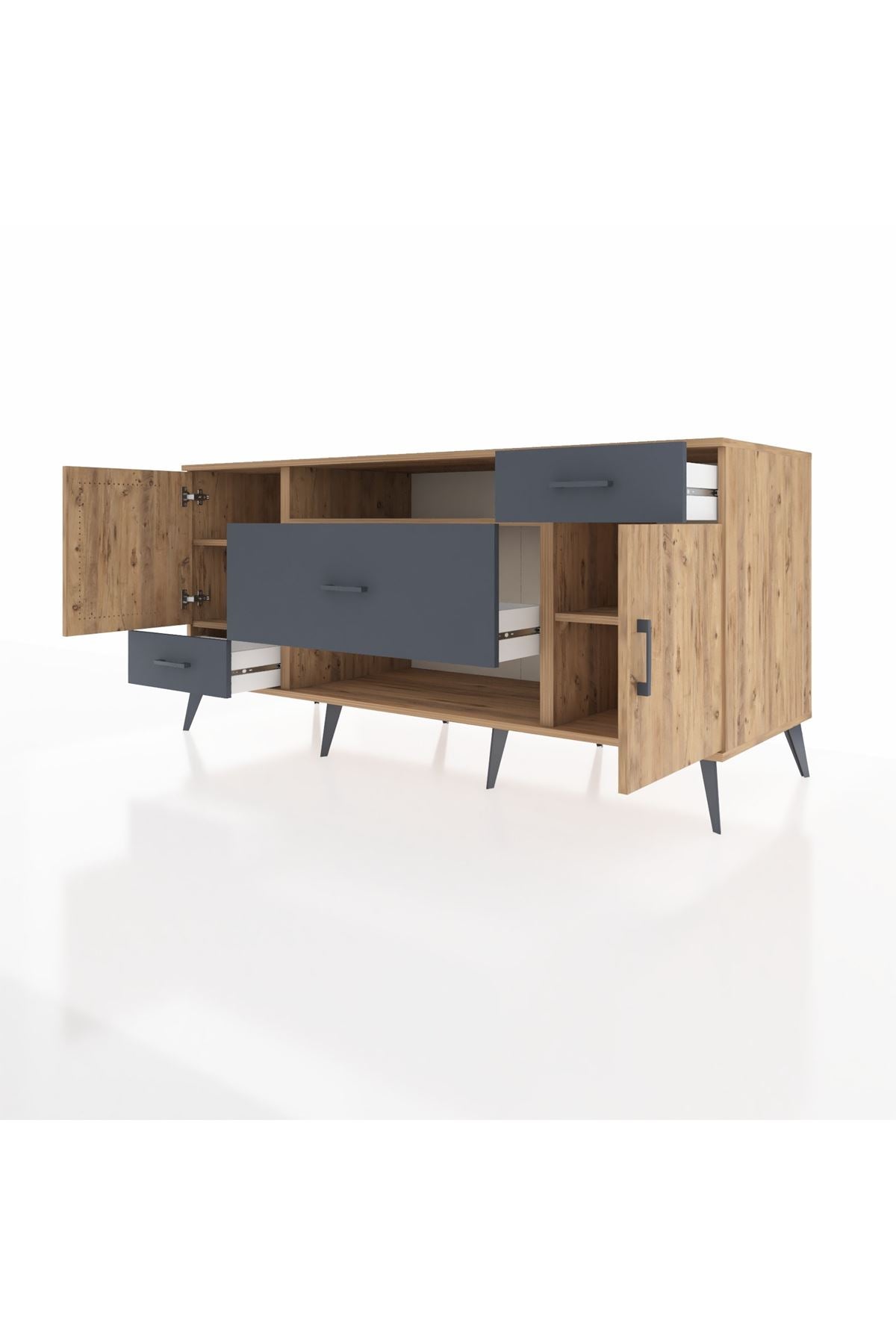 Kronos Konsol 4 Raflı 3 Çekmeceli 2 Kapaklı 176x59x83 - S610M022V20C