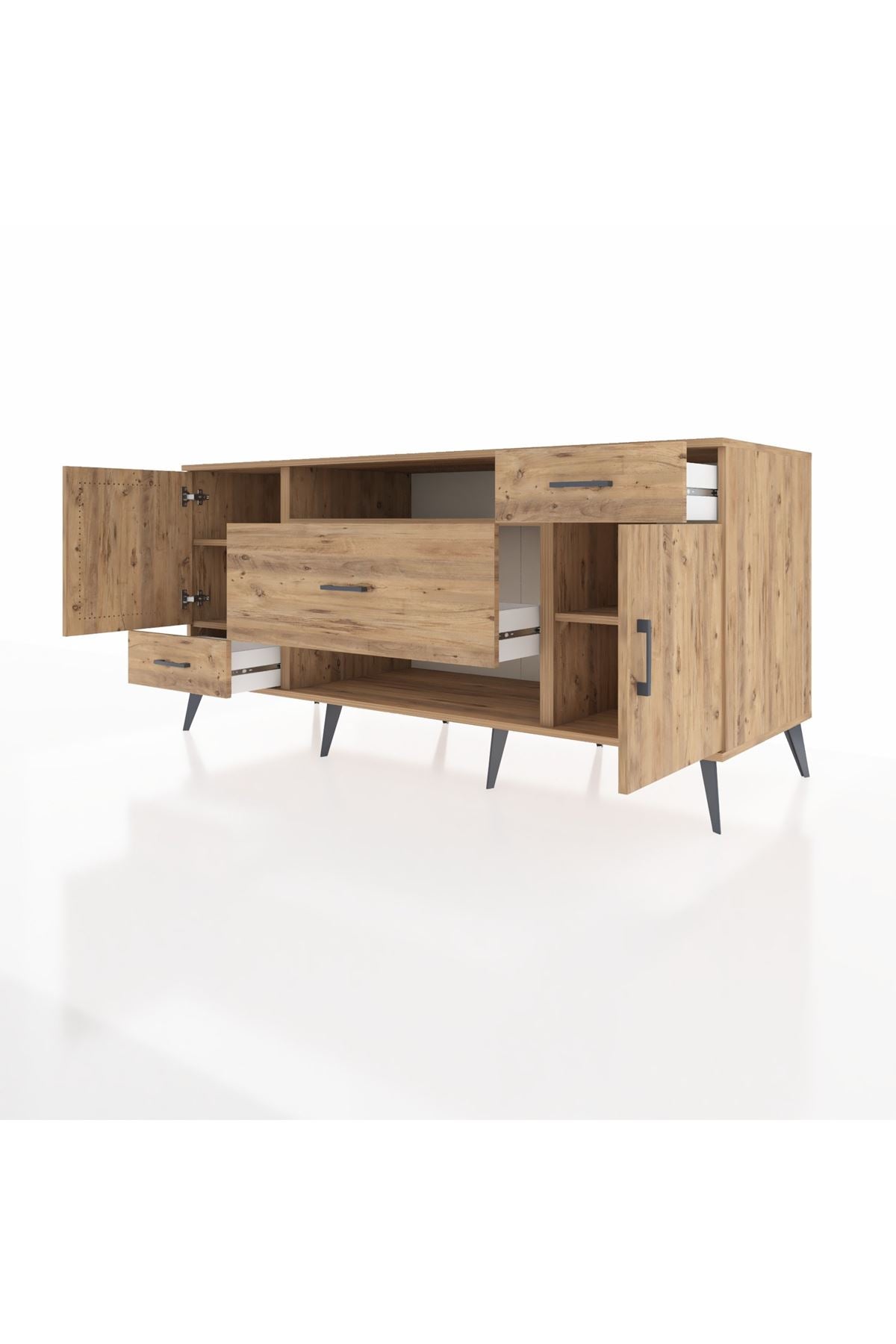 Kronos Konsol 4 Raflı 3 Çekmeceli 2 Kapaklı 176x59x83 - S610M022V21C