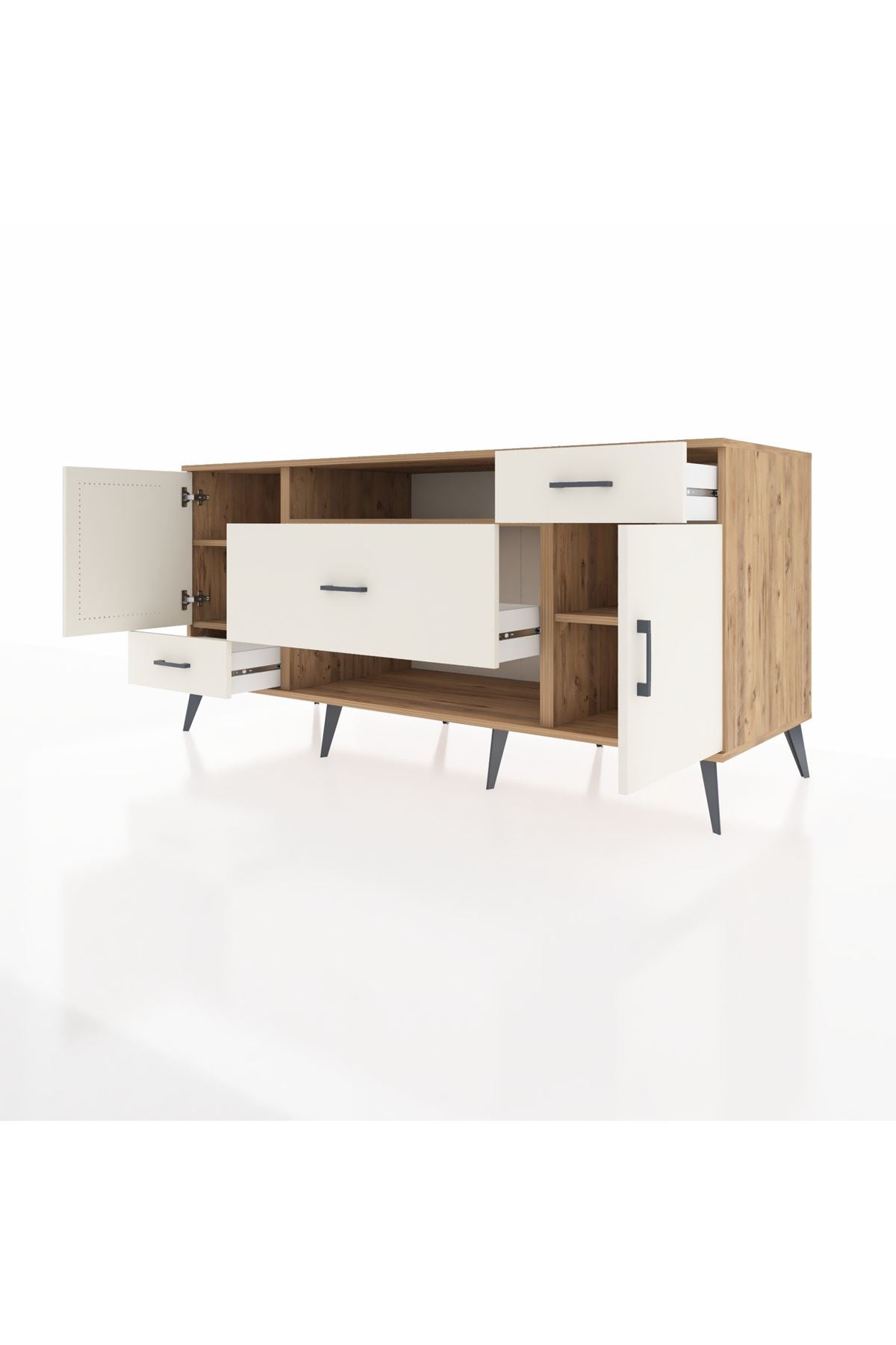 Kronos Konsol 4 Raflı 3 Çekmeceli 2 Kapaklı 176x59x83 - S610M022V22C