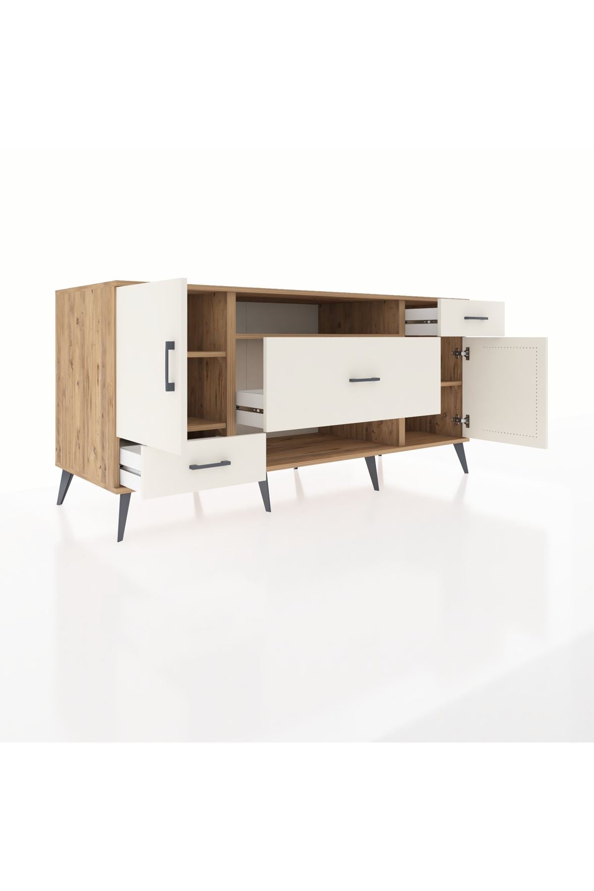 Kronos Konsol 4 Raflı 3 Çekmeceli 2 Kapaklı 176x59x83 - S610M022V22C