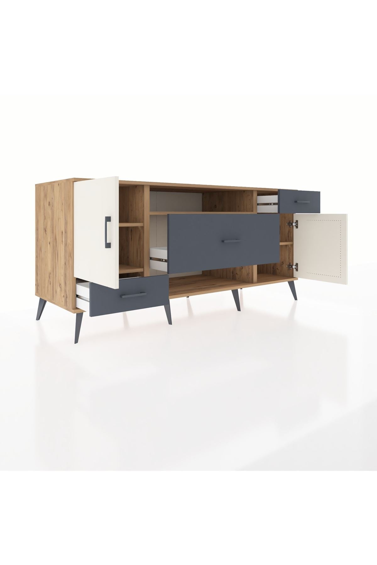 Kronos Konsol 4 Raflı 3 Çekmeceli 2 Kapaklı 176x59x83 - S610M022V23C
