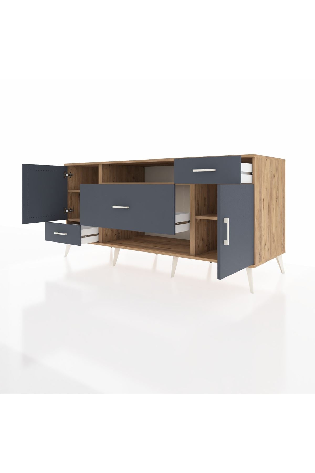 Kronos Konsol 4 Raflı 3 Çekmeceli 2 Kapaklı 176x59x83 - S610M022V26C