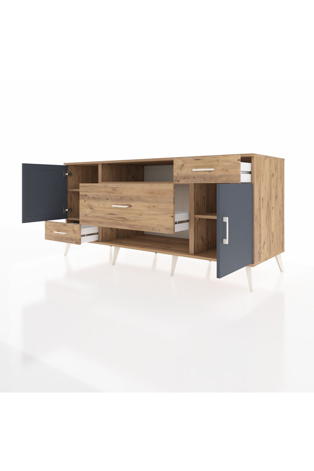 Kronos Konsol 4 Raflı 3 Çekmeceli 2 Kapaklı 176x59x83 - S610M022V27C