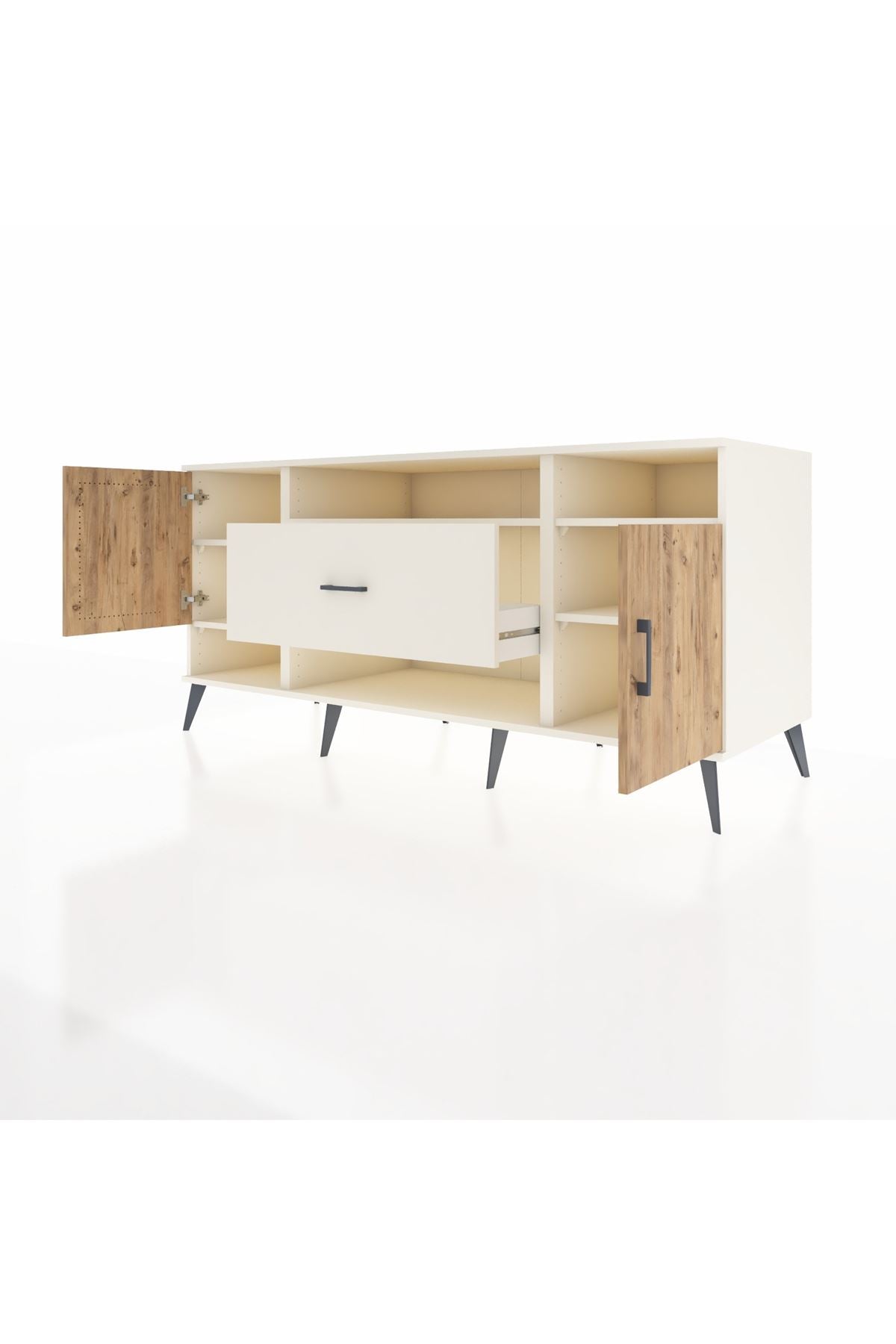 Kronos Konsol 5 Raflı Tek Çekmeceli 2 Kapaklı 176x59x83 - S610M023V01C