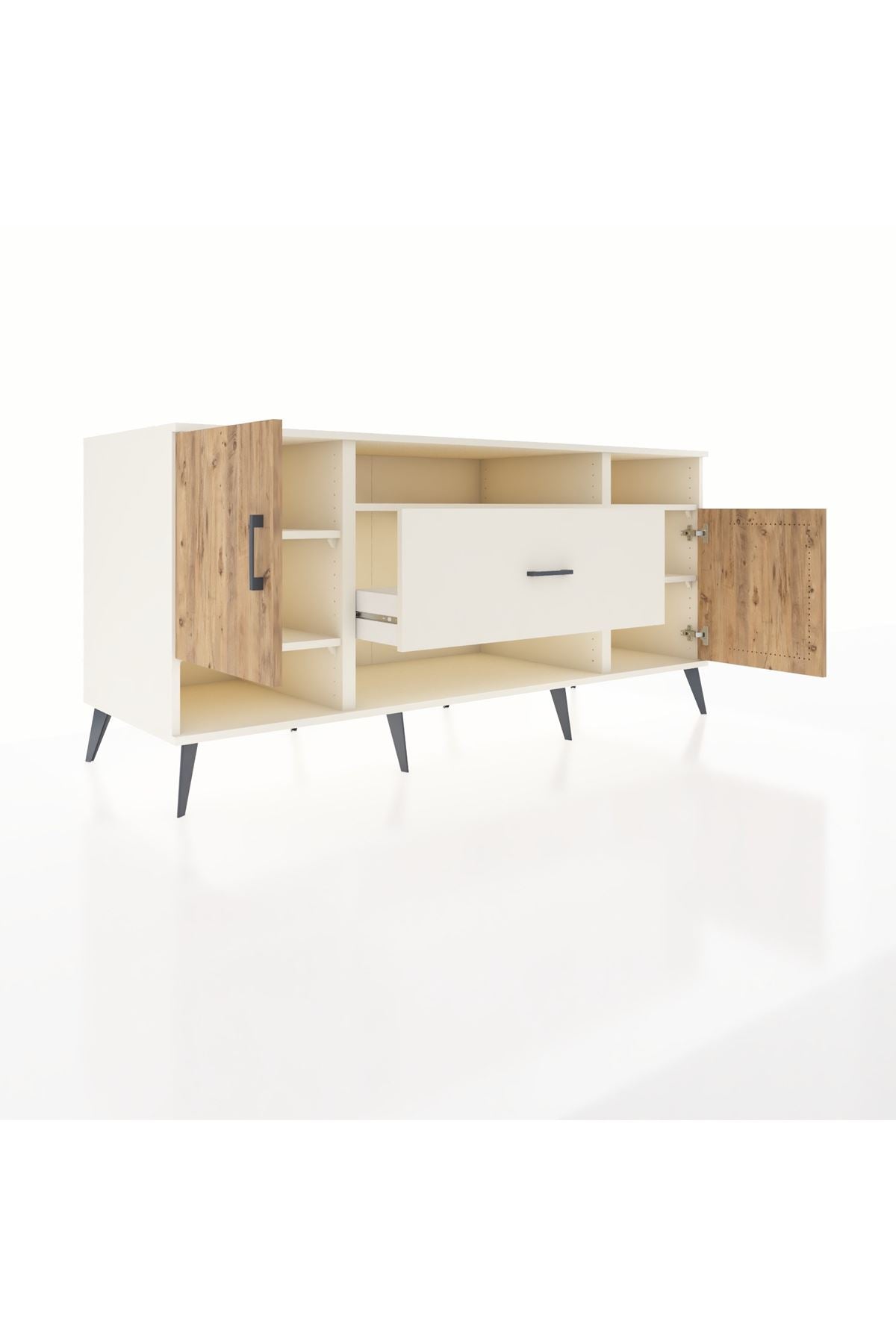 Kronos Konsol 5 Raflı Tek Çekmeceli 2 Kapaklı 176x59x83 - S610M023V01C