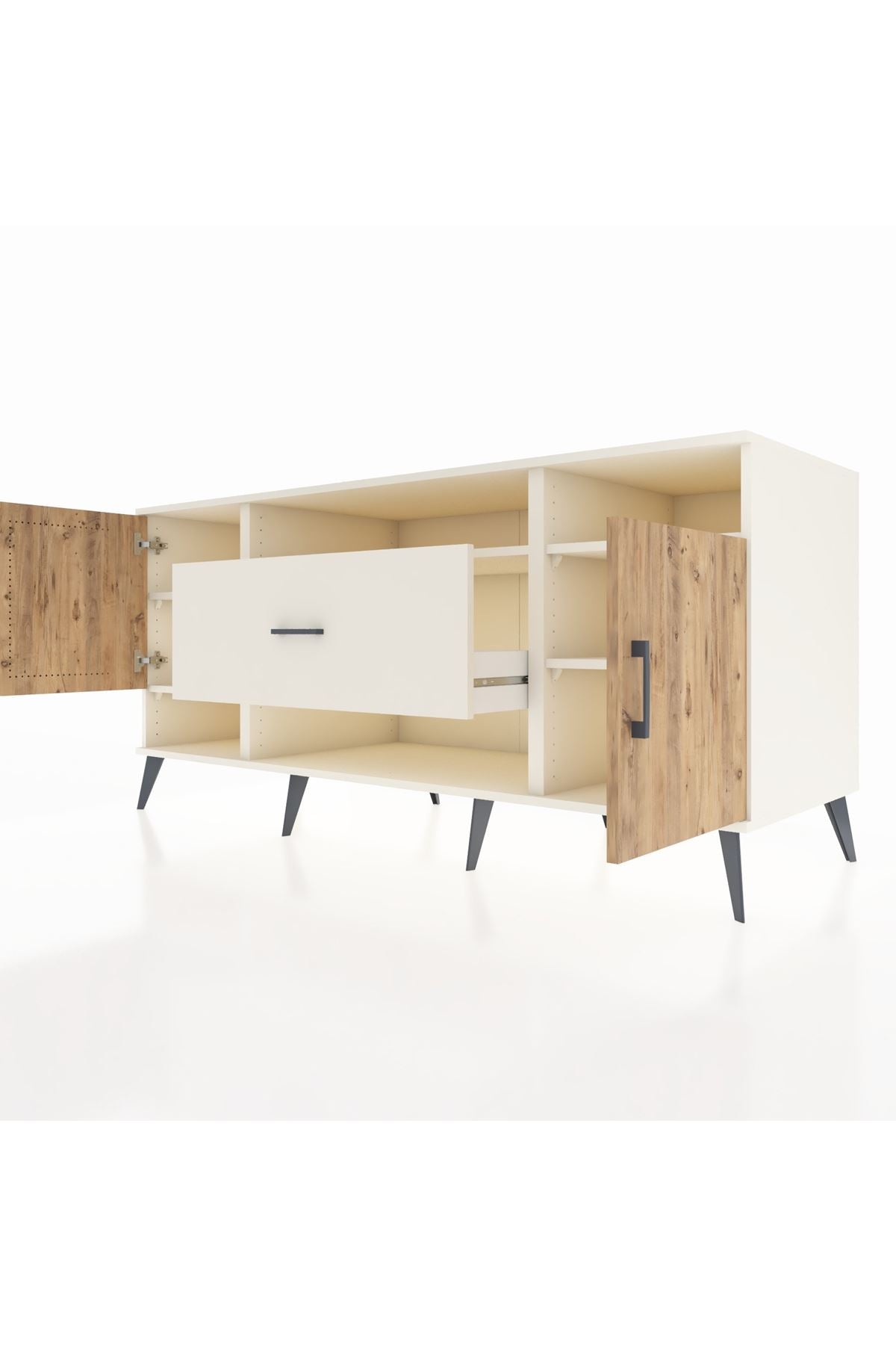 Kronos Konsol 5 Raflı Tek Çekmeceli 2 Kapaklı 176x59x83 - S610M023V01C