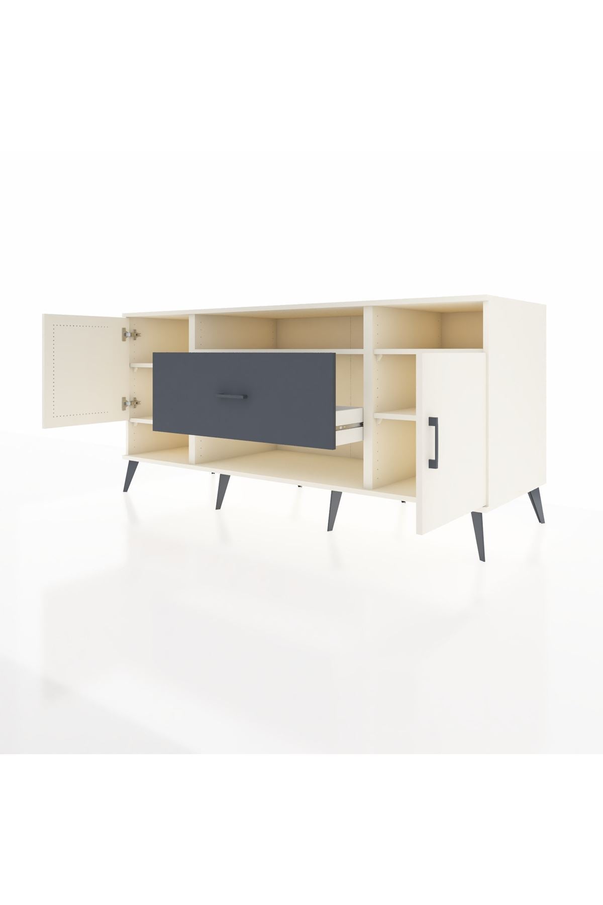 Kronos Konsol 5 Raflı Tek Çekmeceli 2 Kapaklı 176x59x83 - S610M023V05C