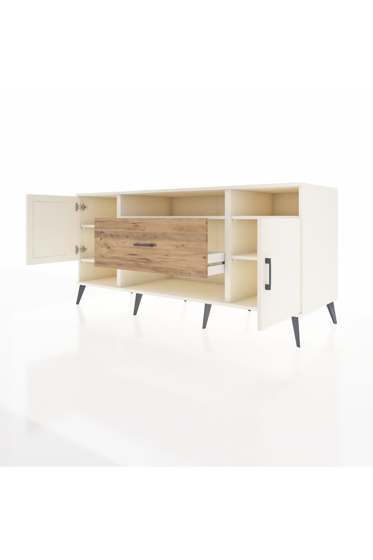 Kronos Konsol 5 Raflı Tek Çekmeceli 2 Kapaklı 176x59x83 - S610M023V06C
