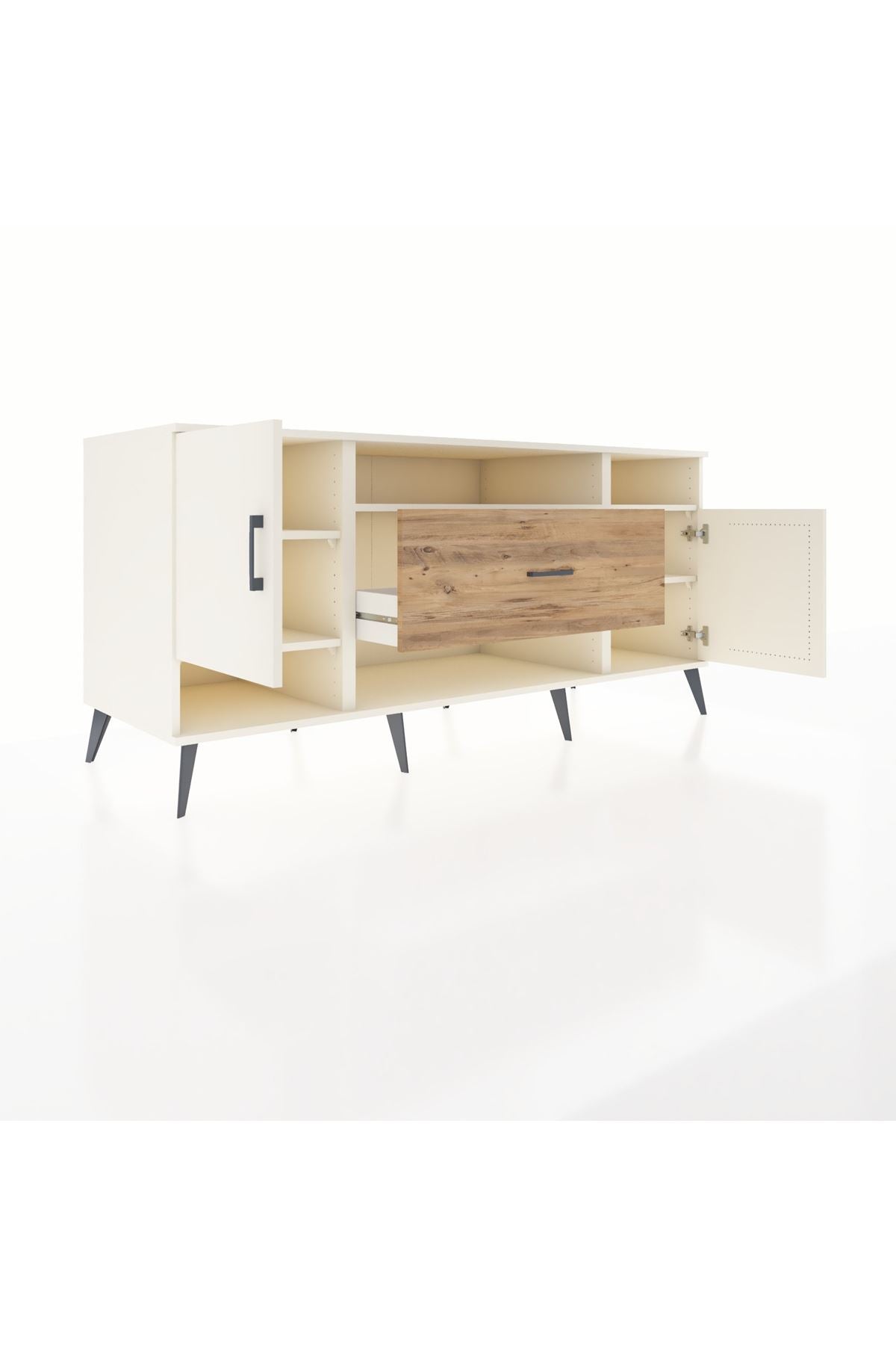 Kronos Konsol 5 Raflı Tek Çekmeceli 2 Kapaklı 176x59x83 - S610M023V06C