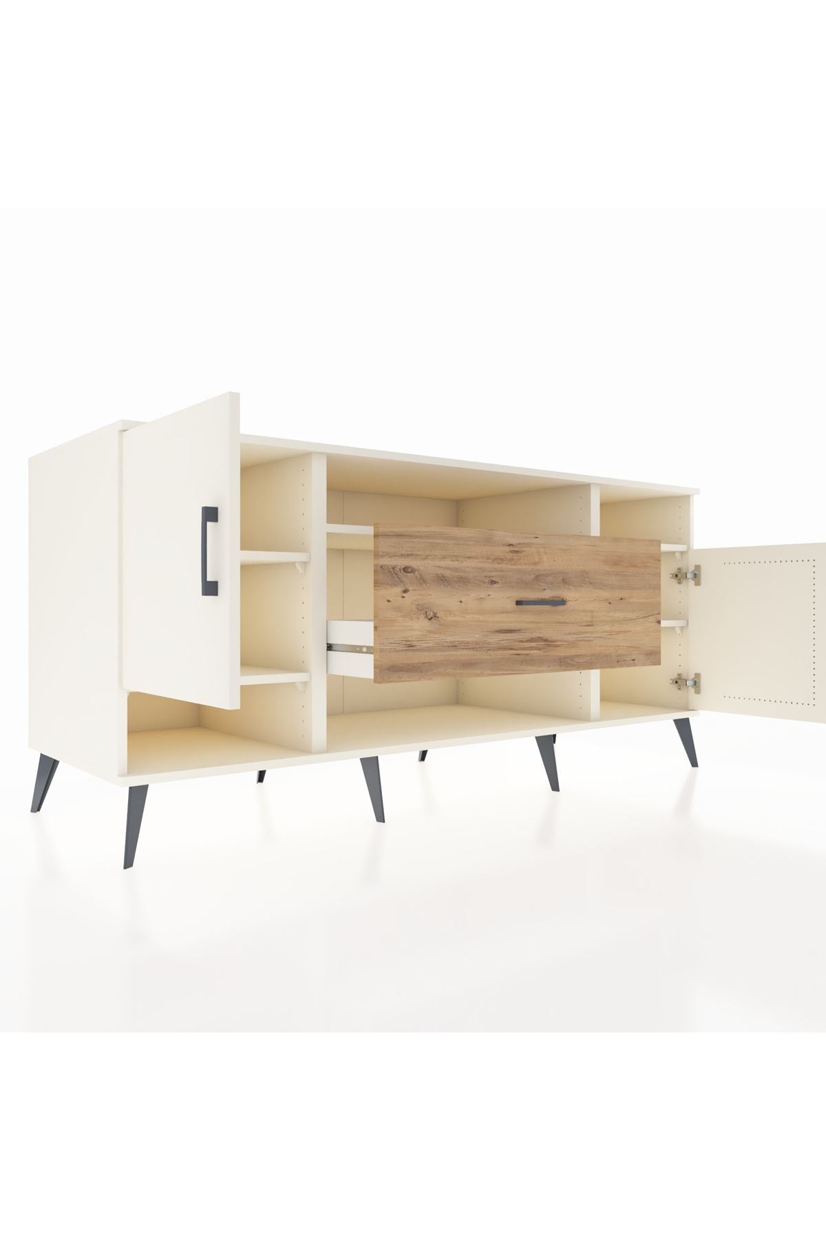 Kronos Konsol 5 Raflı Tek Çekmeceli 2 Kapaklı 176x59x83 - S610M023V06C