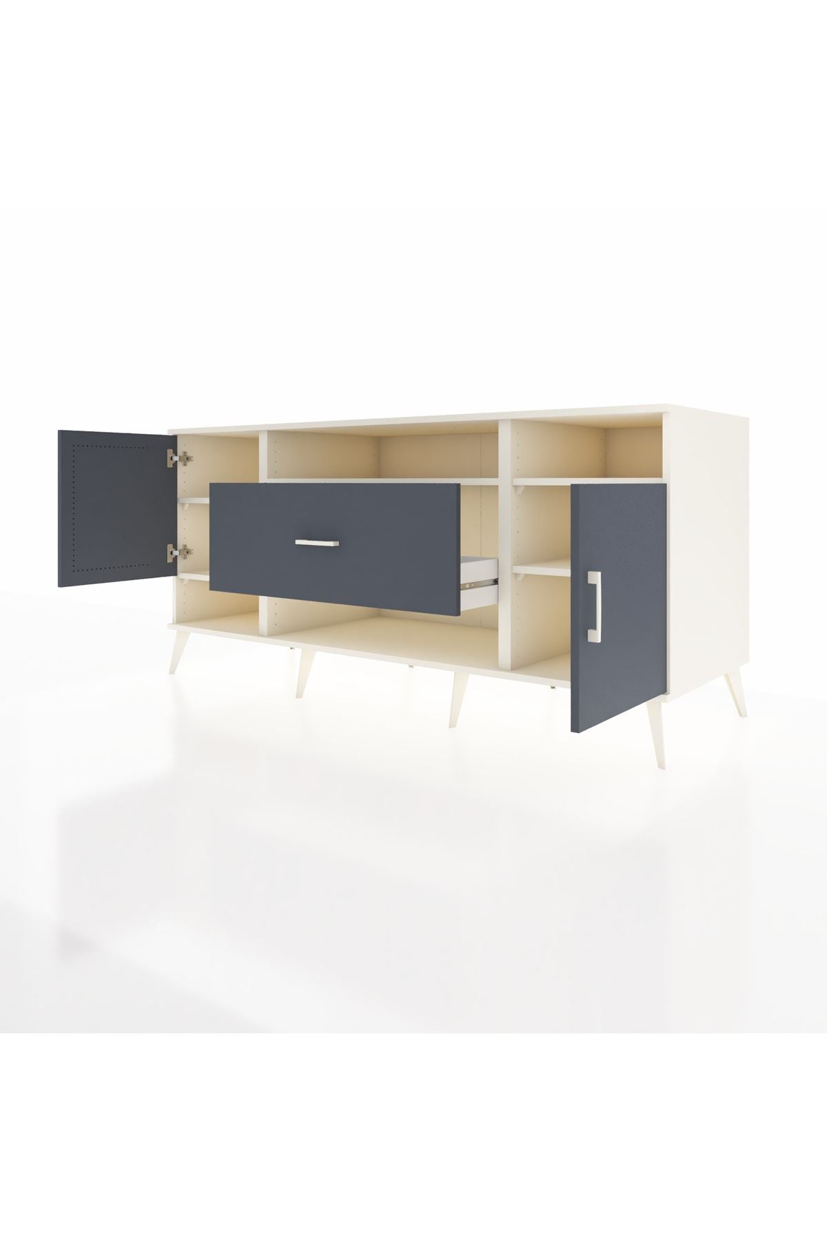 Kronos Konsol 5 Raflı Tek Çekmeceli 2 Kapaklı 176x59x83 - S610M023V08C
