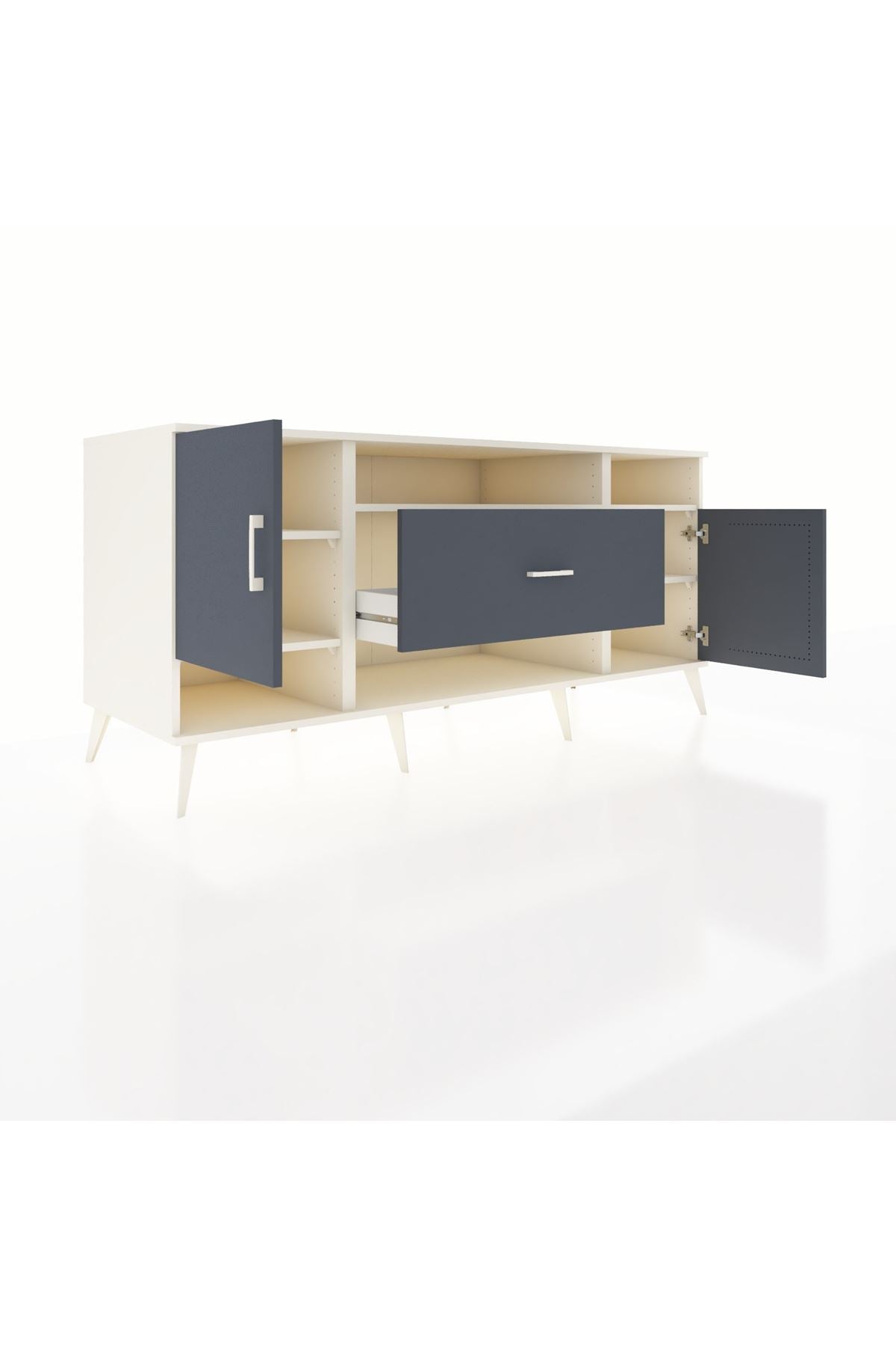 Kronos Konsol 5 Raflı Tek Çekmeceli 2 Kapaklı 176x59x83 - S610M023V08C