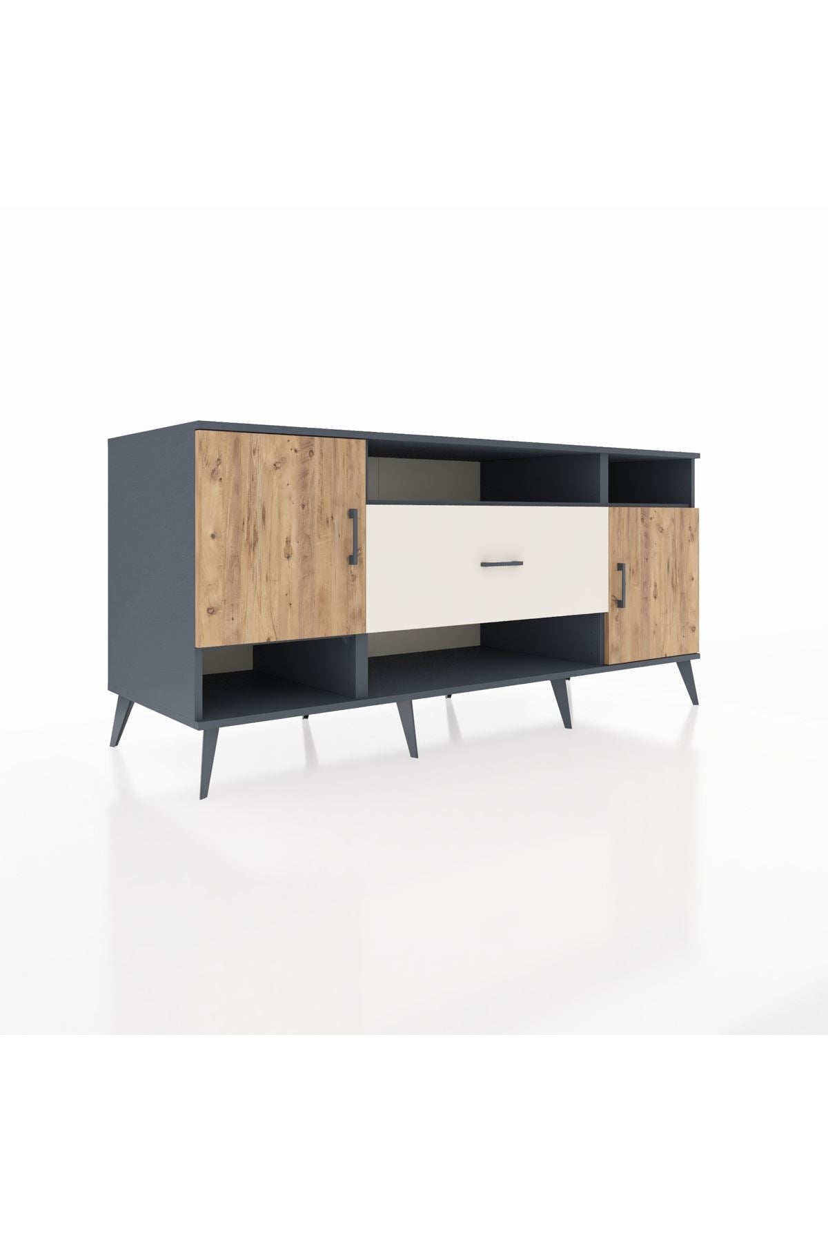 Kronos Konsol 5 Raflı Tek Çekmeceli 2 Kapaklı 176x59x83 - S610M023V10C