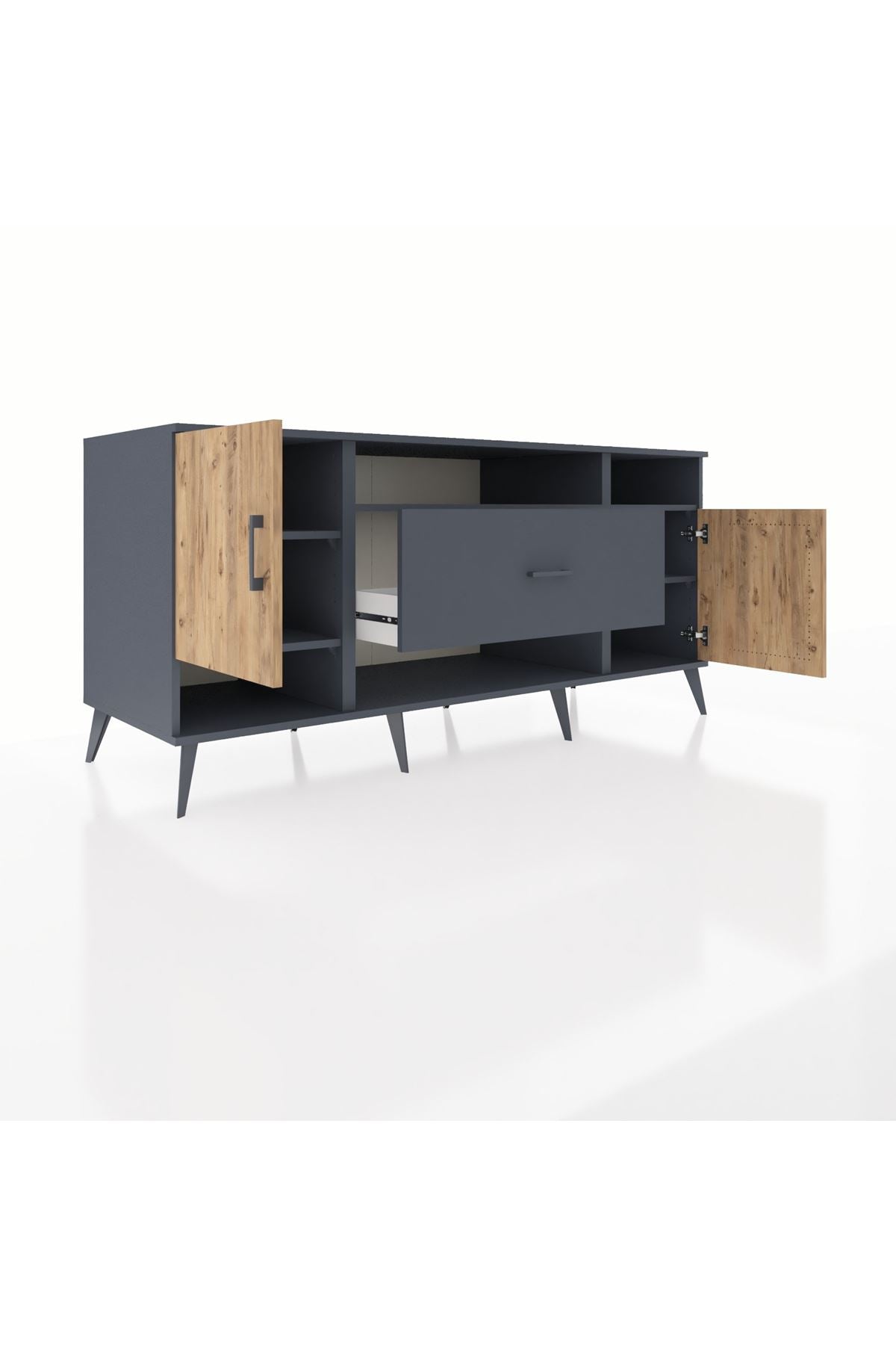 Kronos Konsol 5 Raflı Tek Çekmeceli 2 Kapaklı 176x59x83 - S610M023V11C
