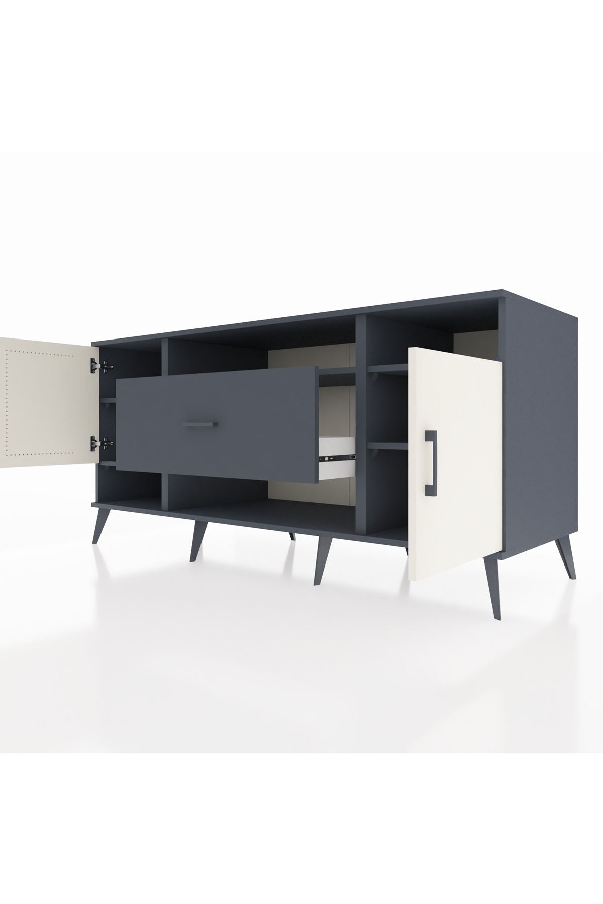 Kronos Konsol 5 Raflı Tek Çekmeceli 2 Kapaklı 176x59x83 - S610M023V14C