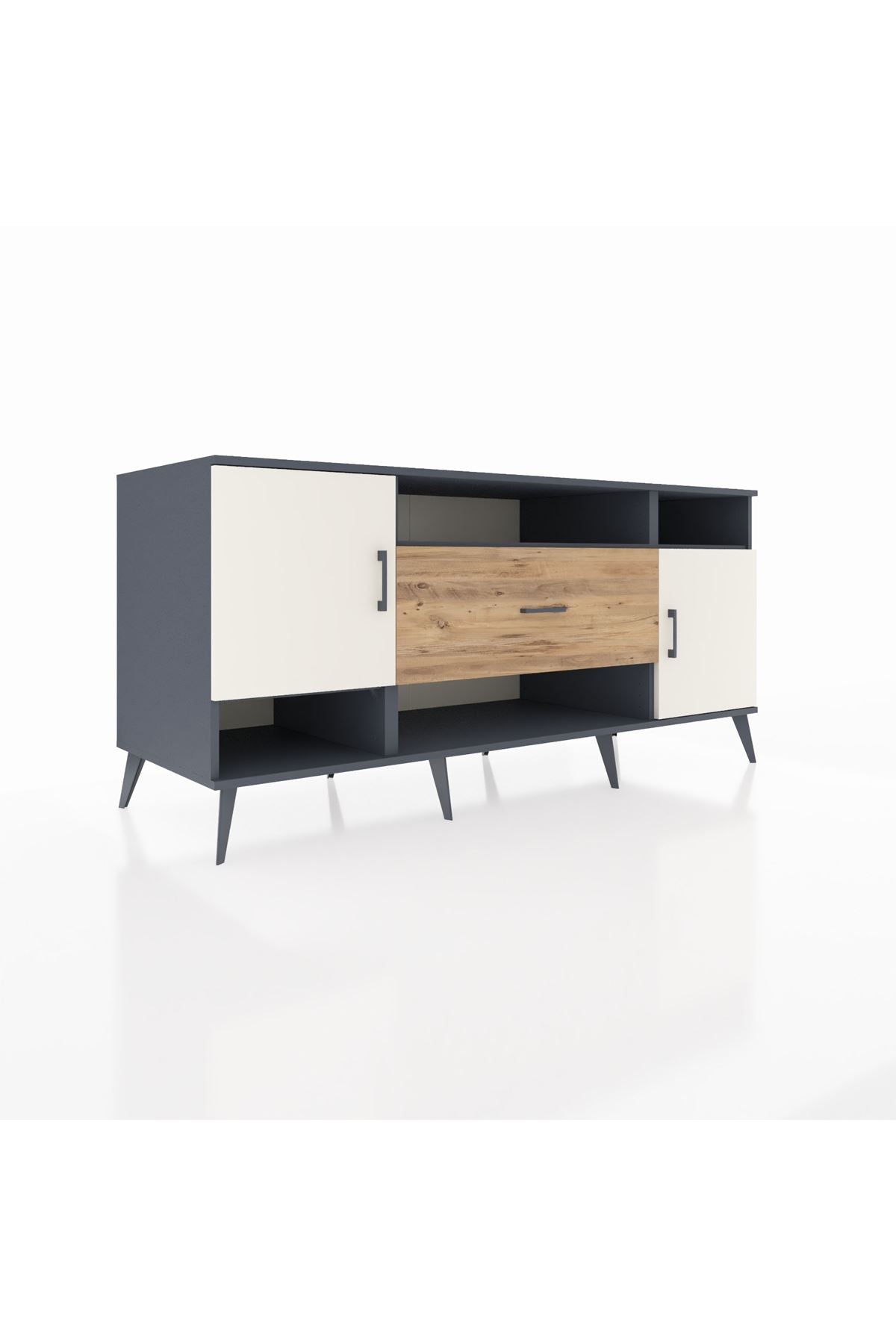 Kronos Konsol 5 Raflı Tek Çekmeceli 2 Kapaklı 176x59x83 - S610M023V15C