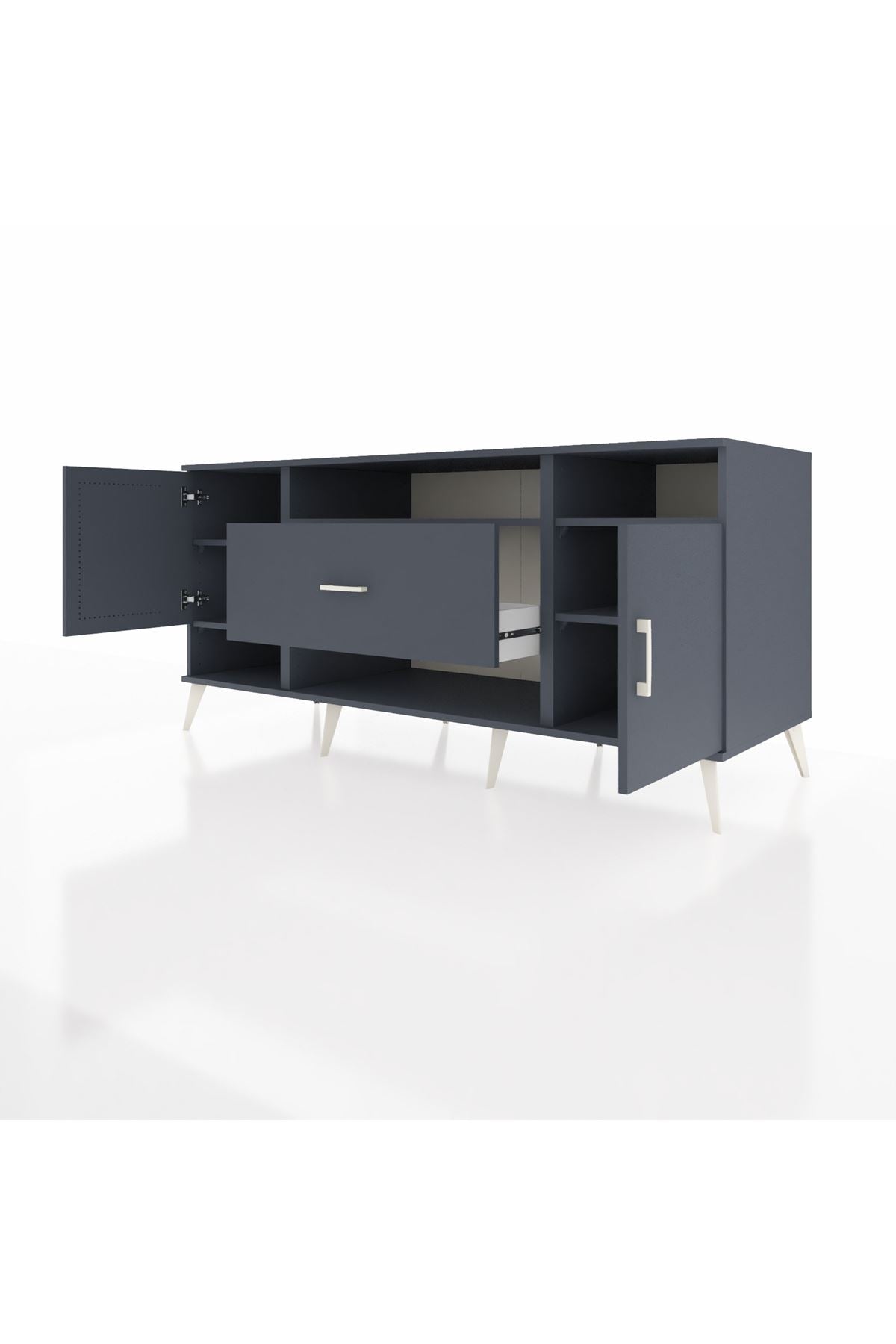 Kronos Konsol 5 Raflı Tek Çekmeceli 2 Kapaklı 176x59x83 - S610M023V17C