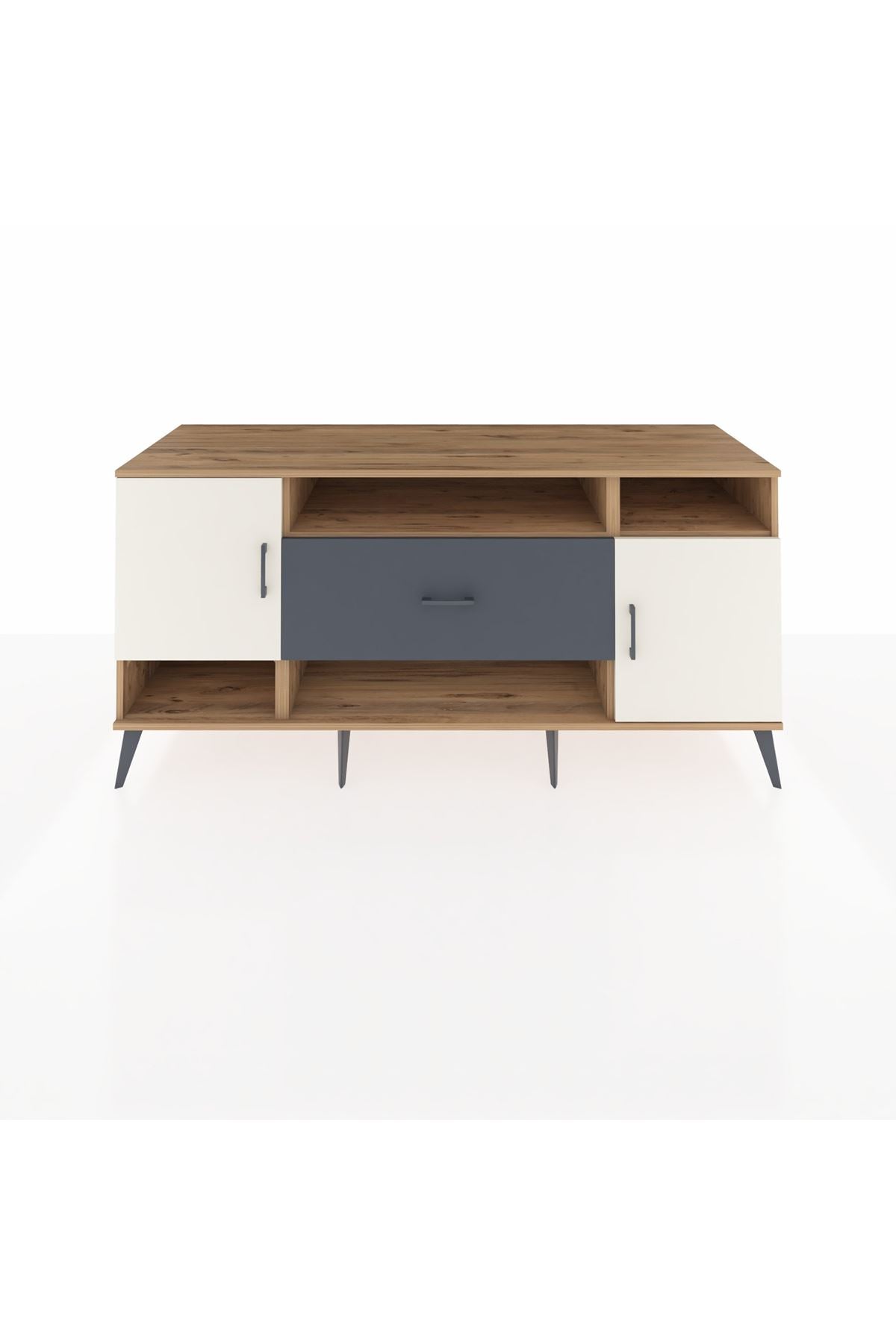 Kronos Konsol 5 Raflı Tek Çekmeceli 2 Kapaklı 176x59x83 - S610M023V23C