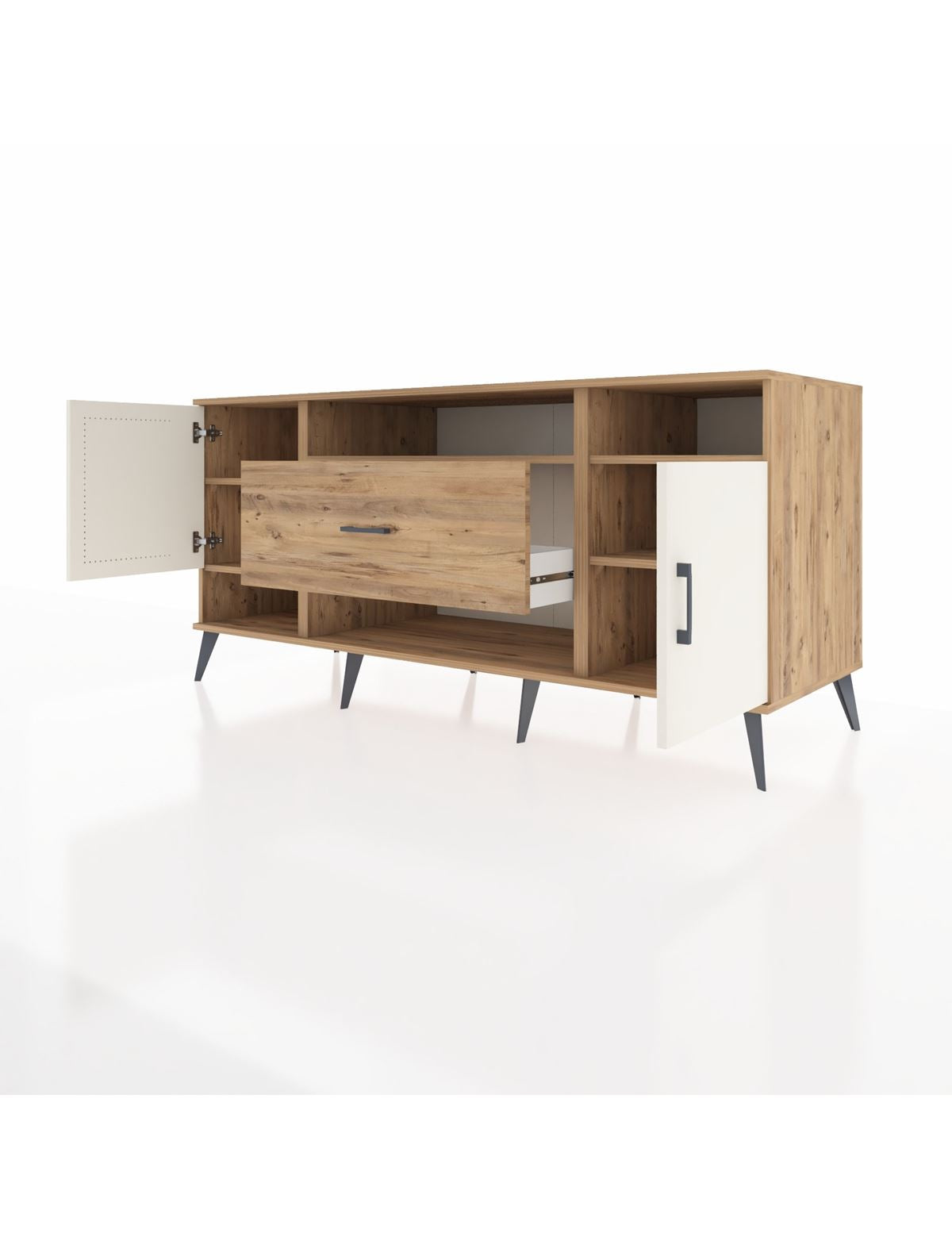 Kronos Konsol 5 Raflı Tek Çekmeceli 2 Kapaklı 176x59x83 - S610M023V24C