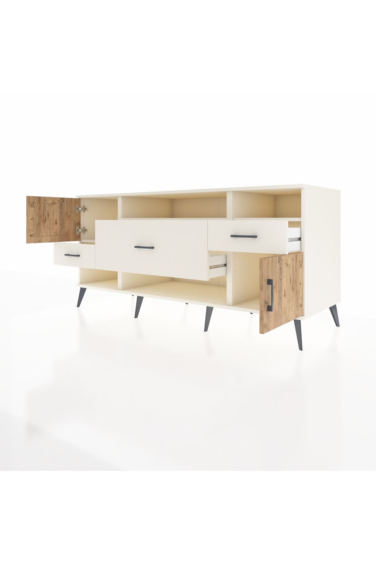 Kronos Konsol 3 Raflı 3 Çekmeceli 2 Kapaklı 176x59x83 - S610M024V01C
