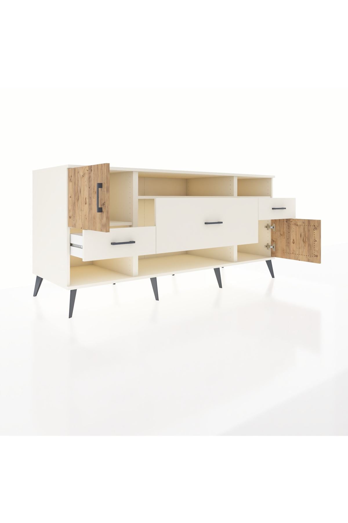 Kronos Konsol 3 Raflı 3 Çekmeceli 2 Kapaklı 176x59x83 - S610M024V01C