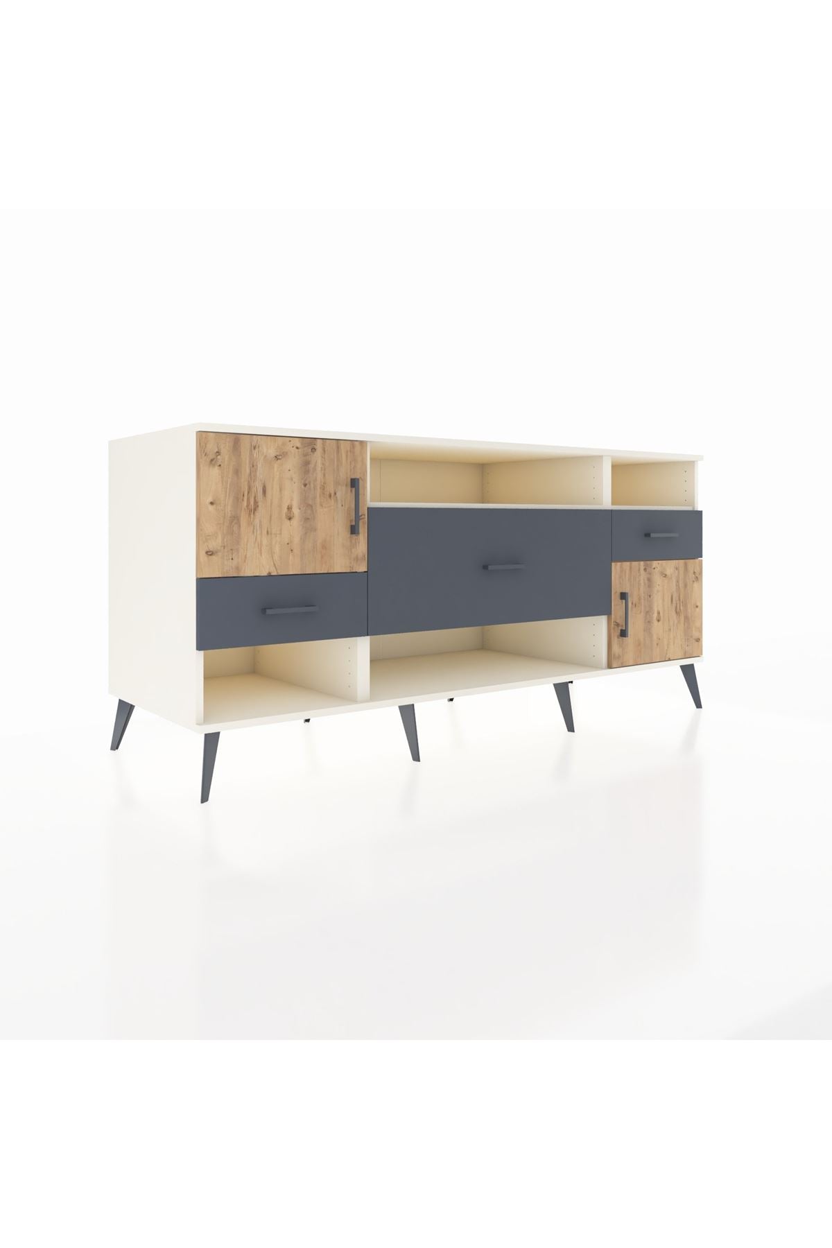 Kronos Konsol 3 Raflı 3 Çekmeceli 2 Kapaklı 176x59x83 - S610M024V02C