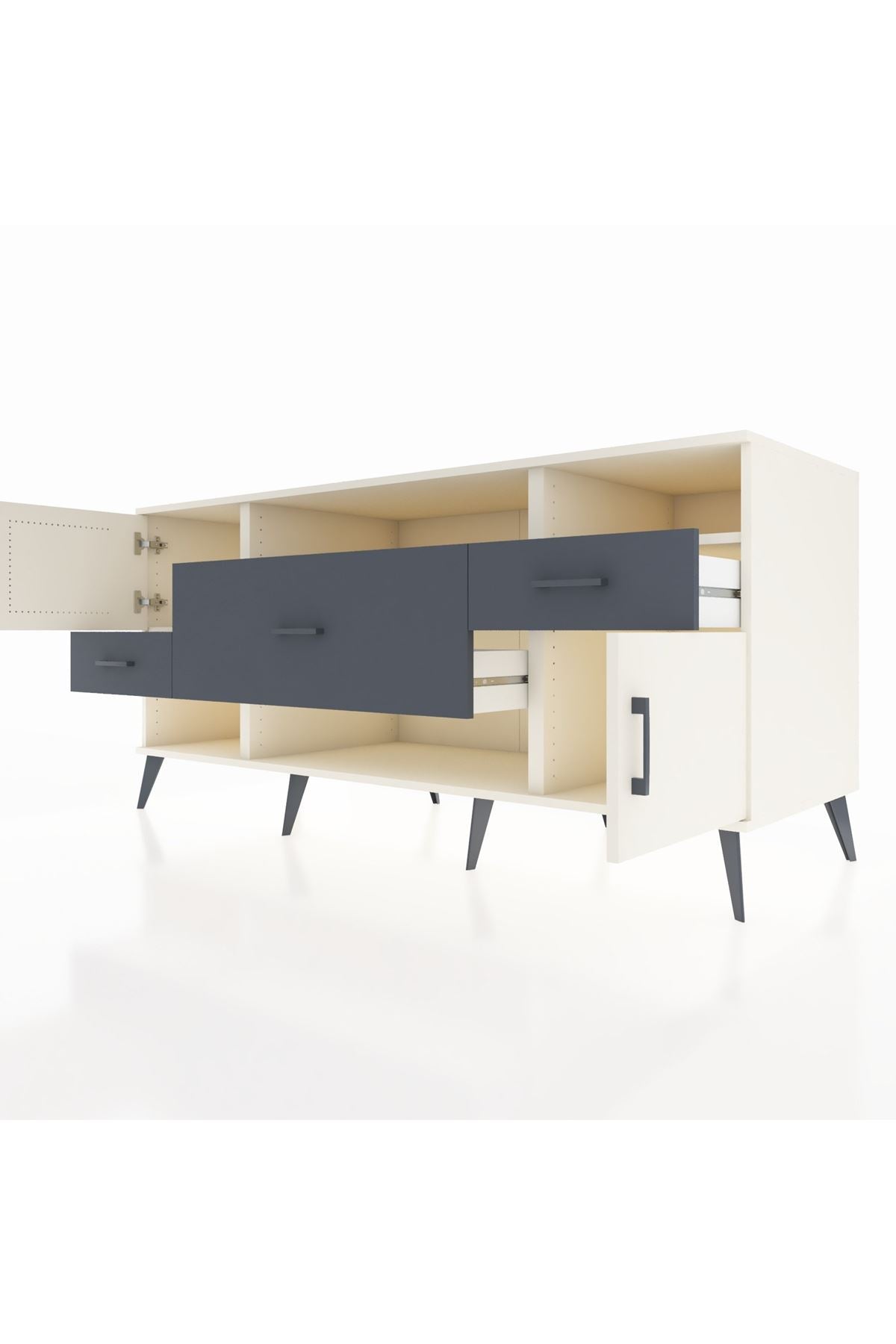 Kronos Konsol 3 Raflı 3 Çekmeceli 2 Kapaklı 176x59x83 - S610M024V05C