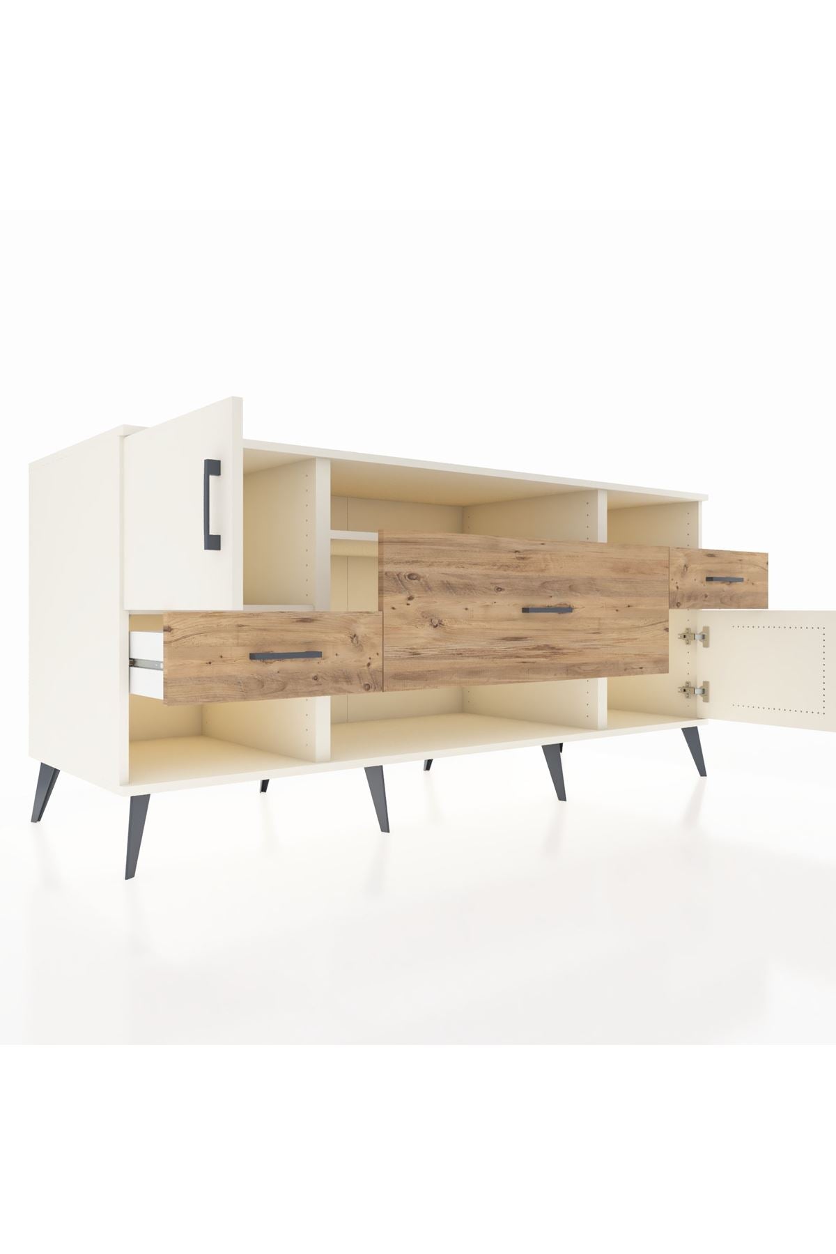 Kronos Konsol 3 Raflı 3 Çekmeceli 2 Kapaklı 176x59x83 - S610M024V06C