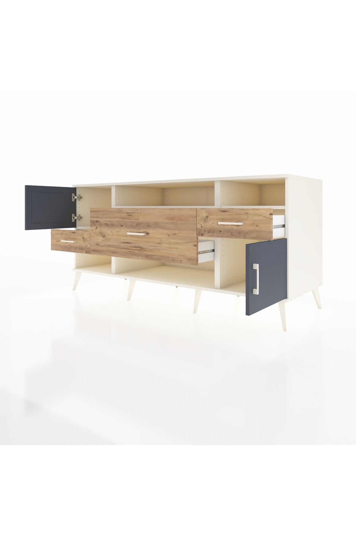 Kronos Konsol 3 Raflı 3 Çekmeceli 2 Kapaklı 176x59x83 - S610M024V09C
