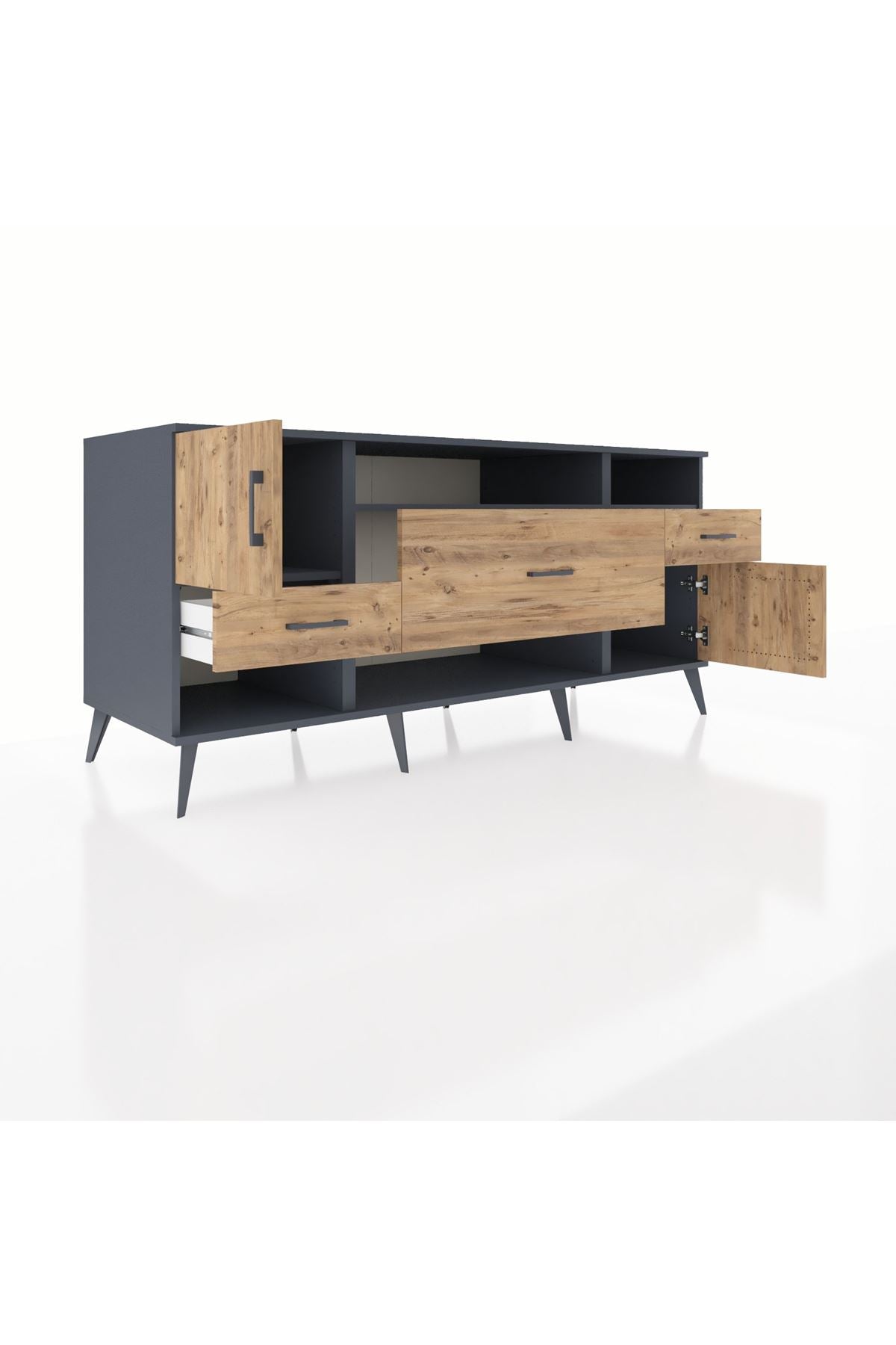 Kronos Konsol 3 Raflı 3 Çekmeceli 2 Kapaklı 176x59x83 - S610M024V12C