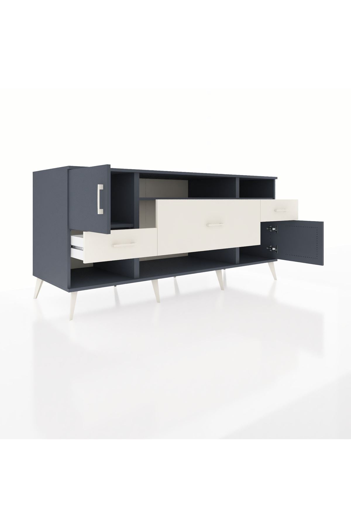 Kronos Konsol 3 Raflı 3 Çekmeceli 2 Kapaklı 176x59x83 - S610M024V16C