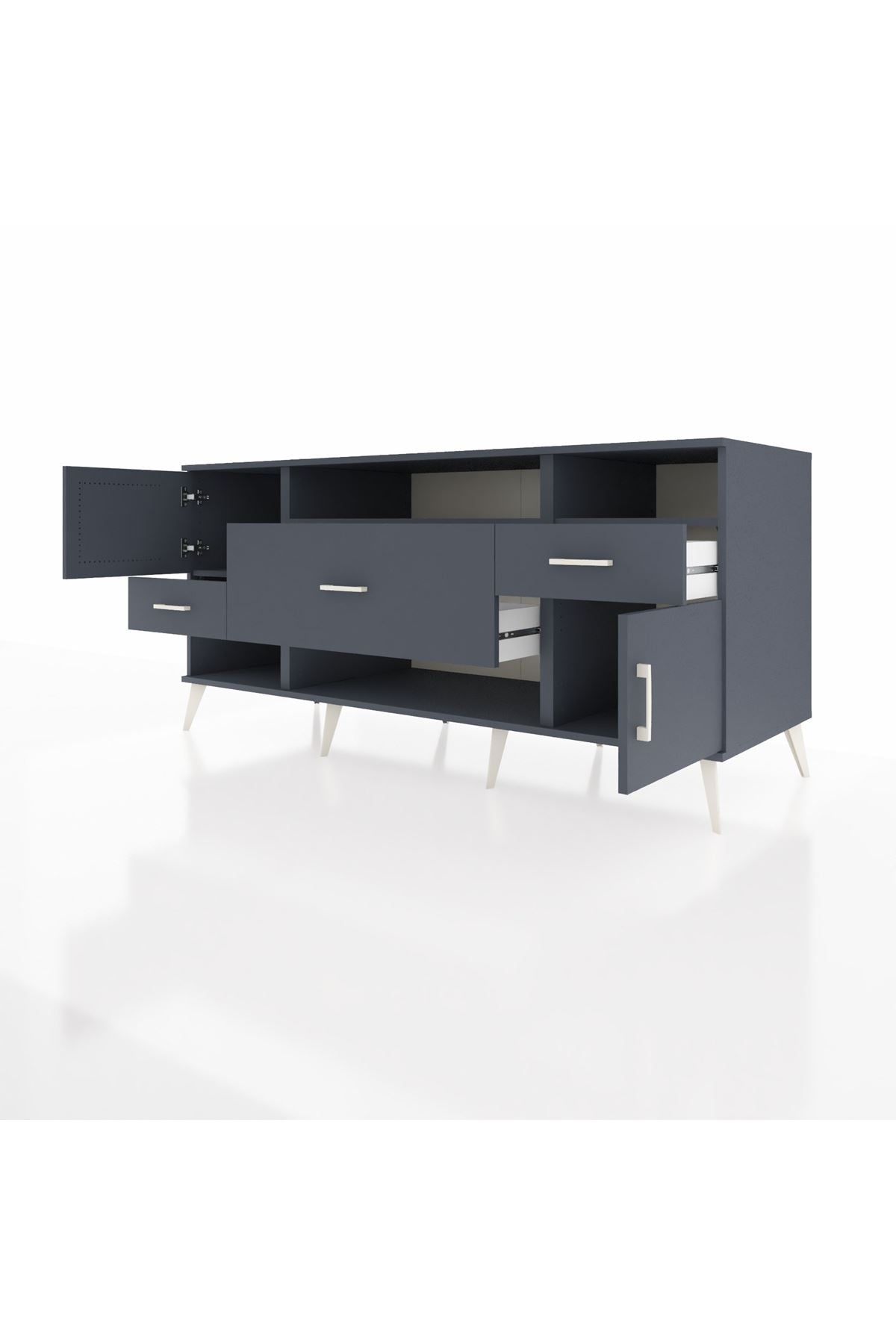 Kronos Konsol 3 Raflı 3 Çekmeceli 2 Kapaklı 176x59x83 - S610M024V17C