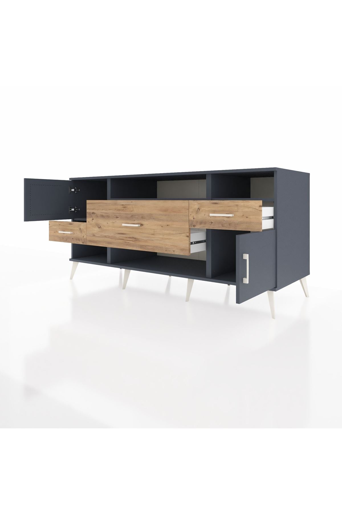 Kronos Konsol 3 Raflı 3 Çekmeceli 2 Kapaklı 176x59x83 - S610M024V18C