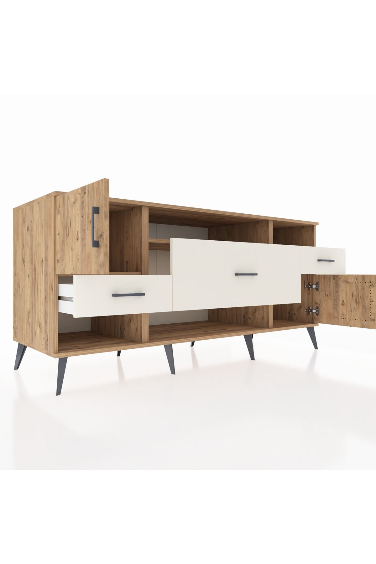 Kronos Konsol 3 Raflı 3 Çekmeceli 2 Kapaklı 176x59x83 - S610M024V19C