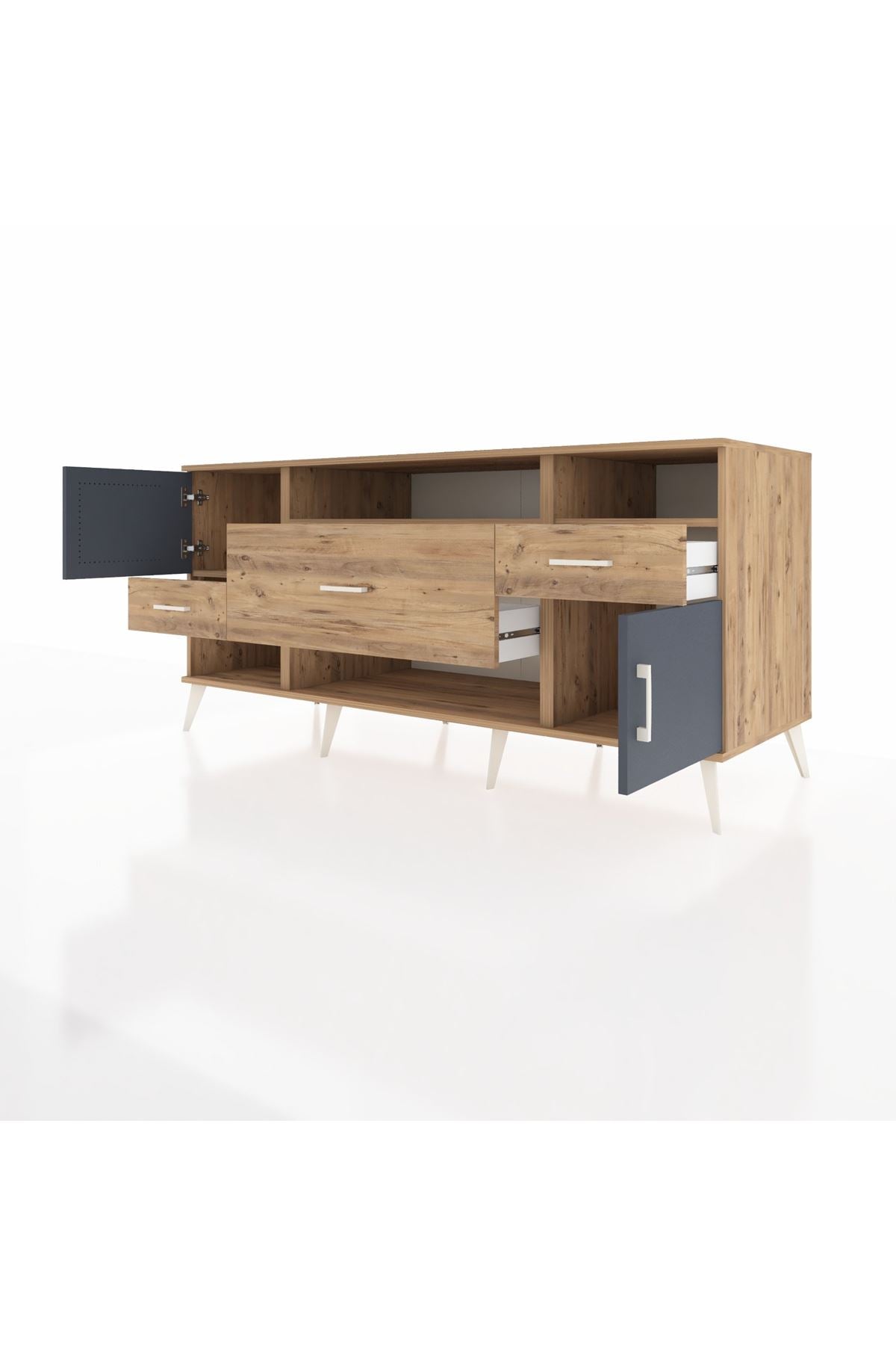Kronos Konsol 3 Raflı 3 Çekmeceli 2 Kapaklı 176x59x83 - S610M024V27C